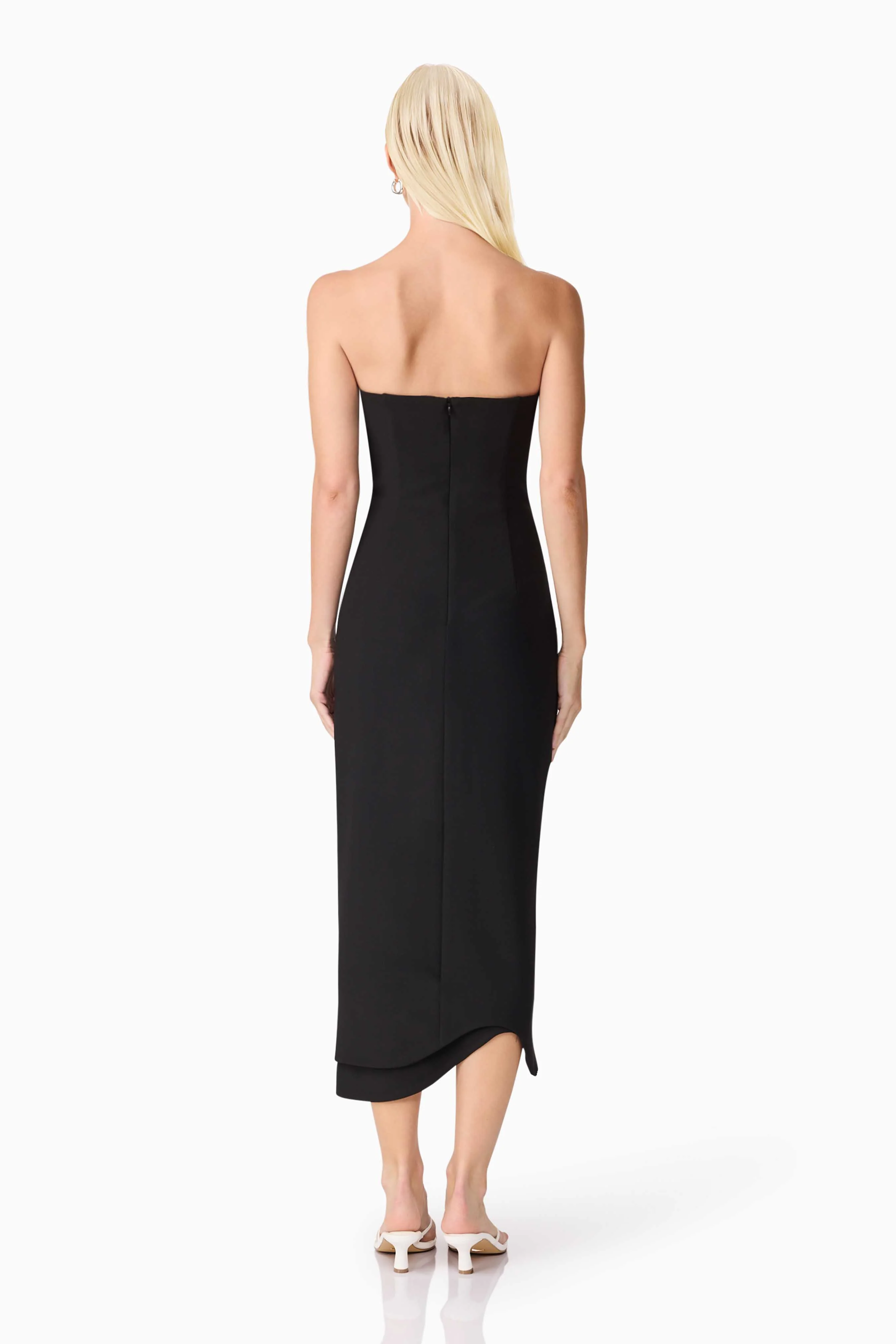 Ilaria Sweetheart Midi Dress in Black