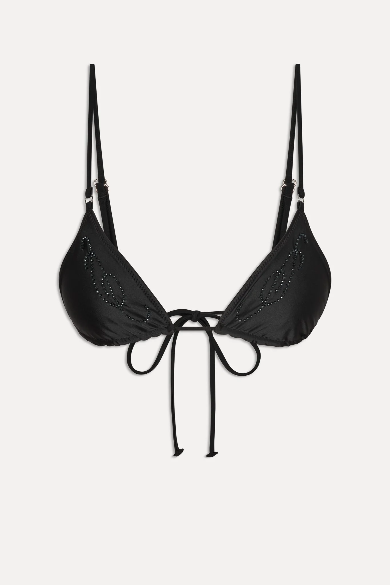 x JENNIE Elena Beaded Bikini Top - Black