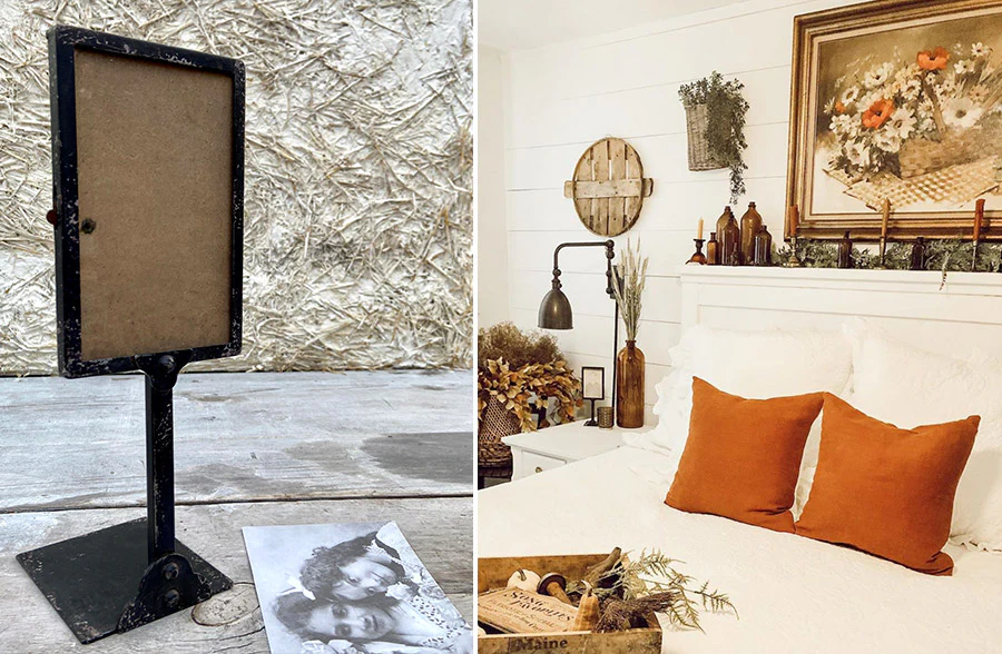 Standing Distressed Picture Frame, Set of 2