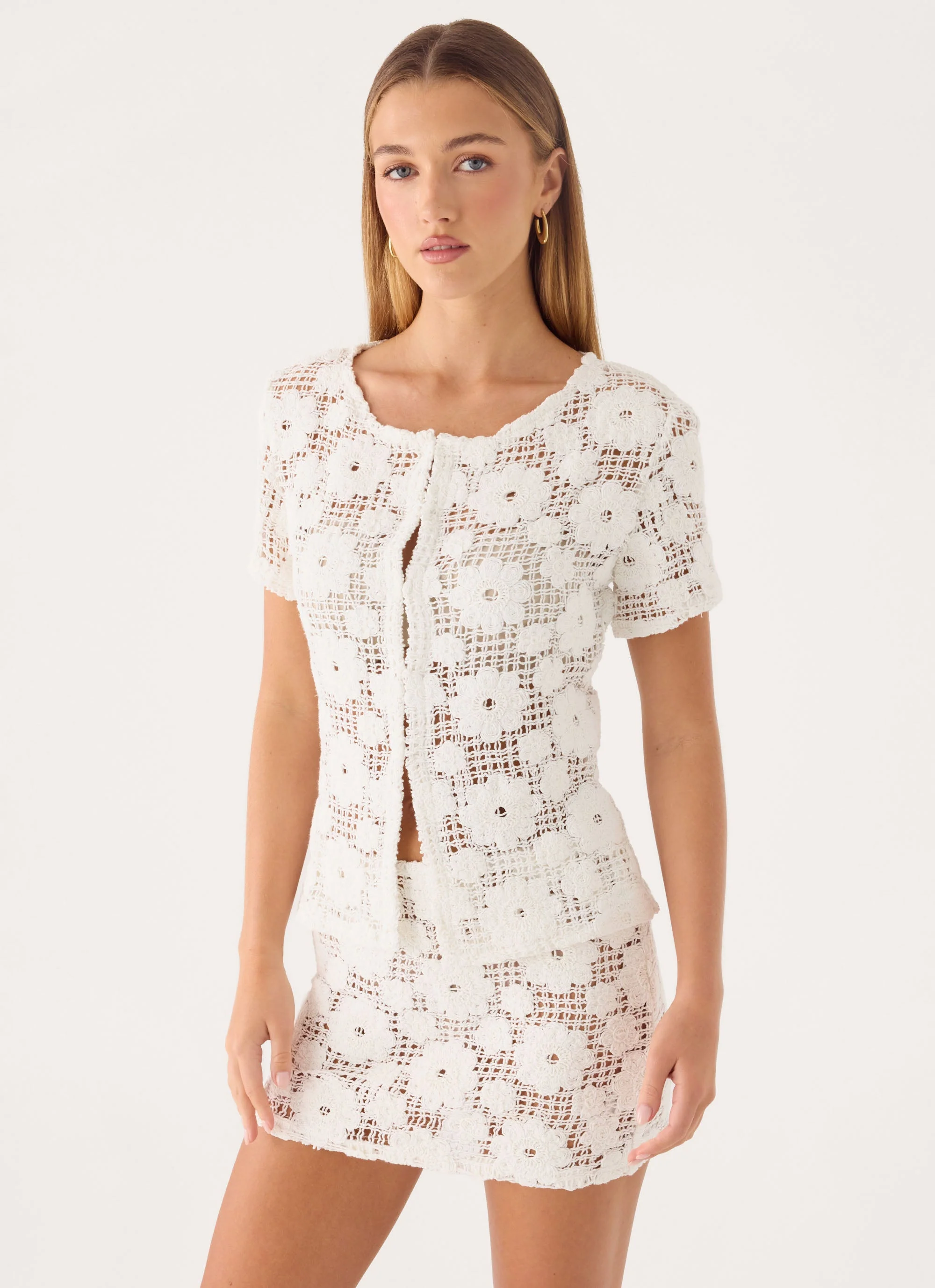 Nyxie Crochet Top - White - luluinthesky
