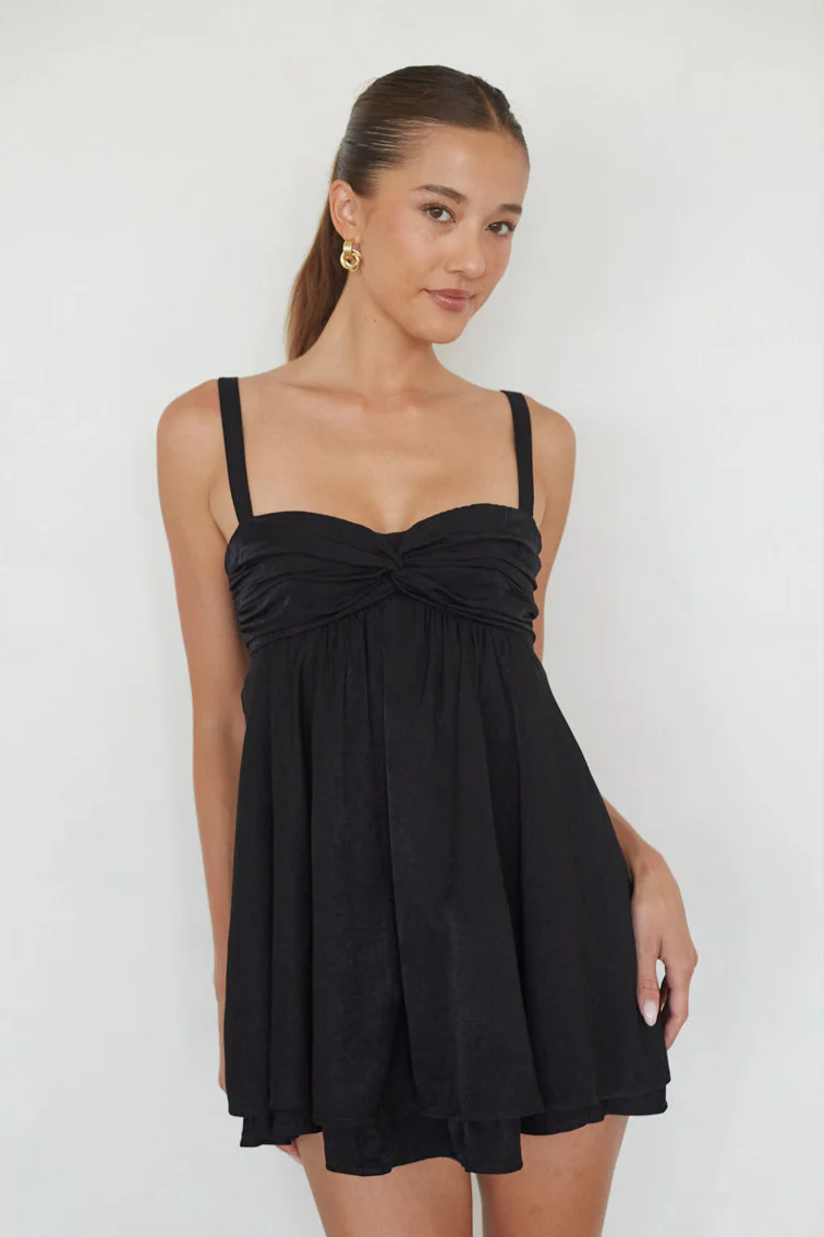 Suki Twist Babydoll Mini Dress - luluinthesky