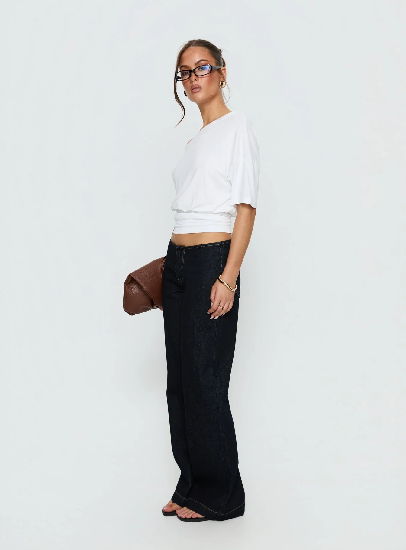 Buenos No Waist Low Rise Straight Leg Jeans Raw Denim