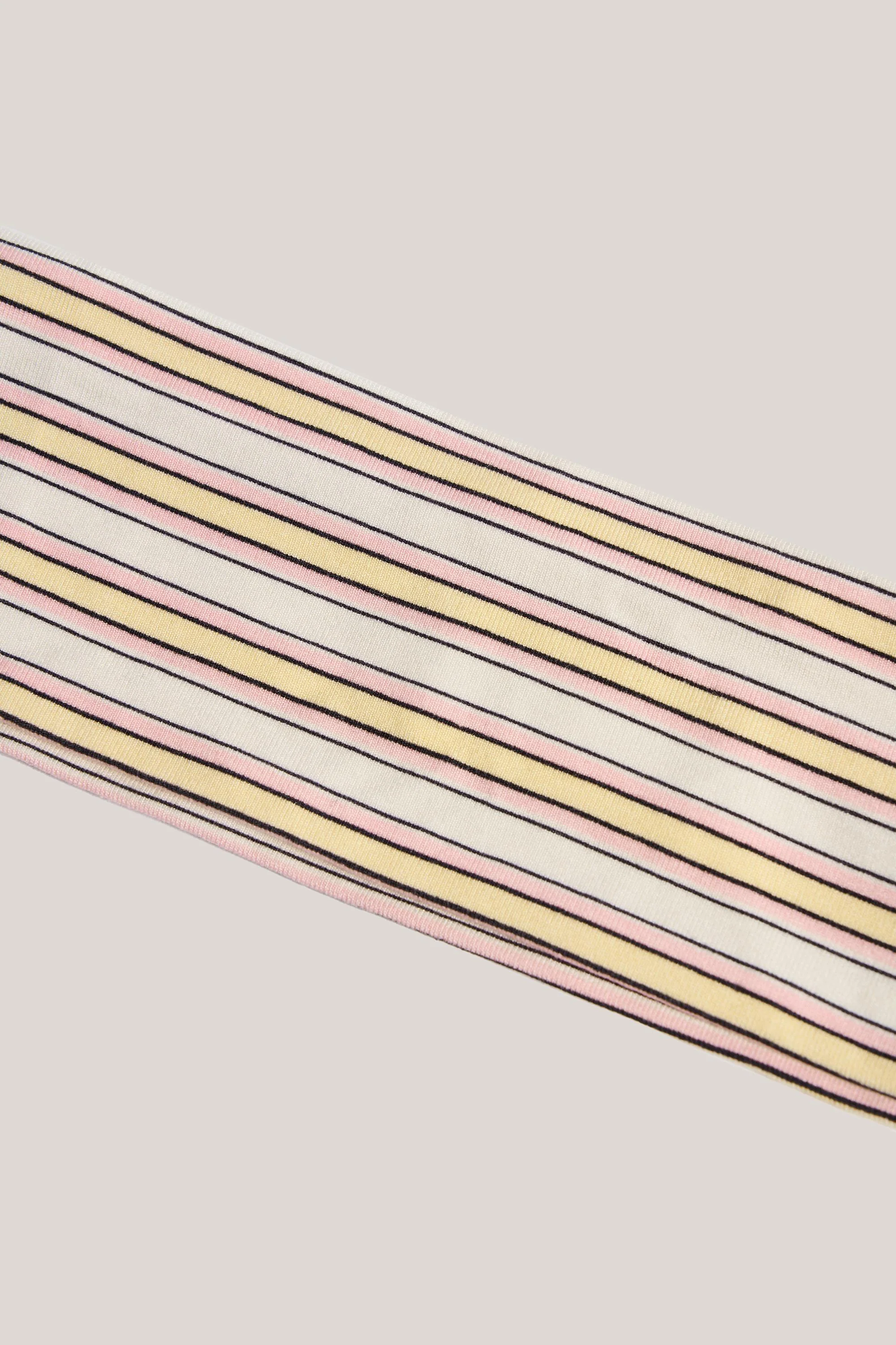 Modal Ribbed Headband in Pink & Yellow Stripe