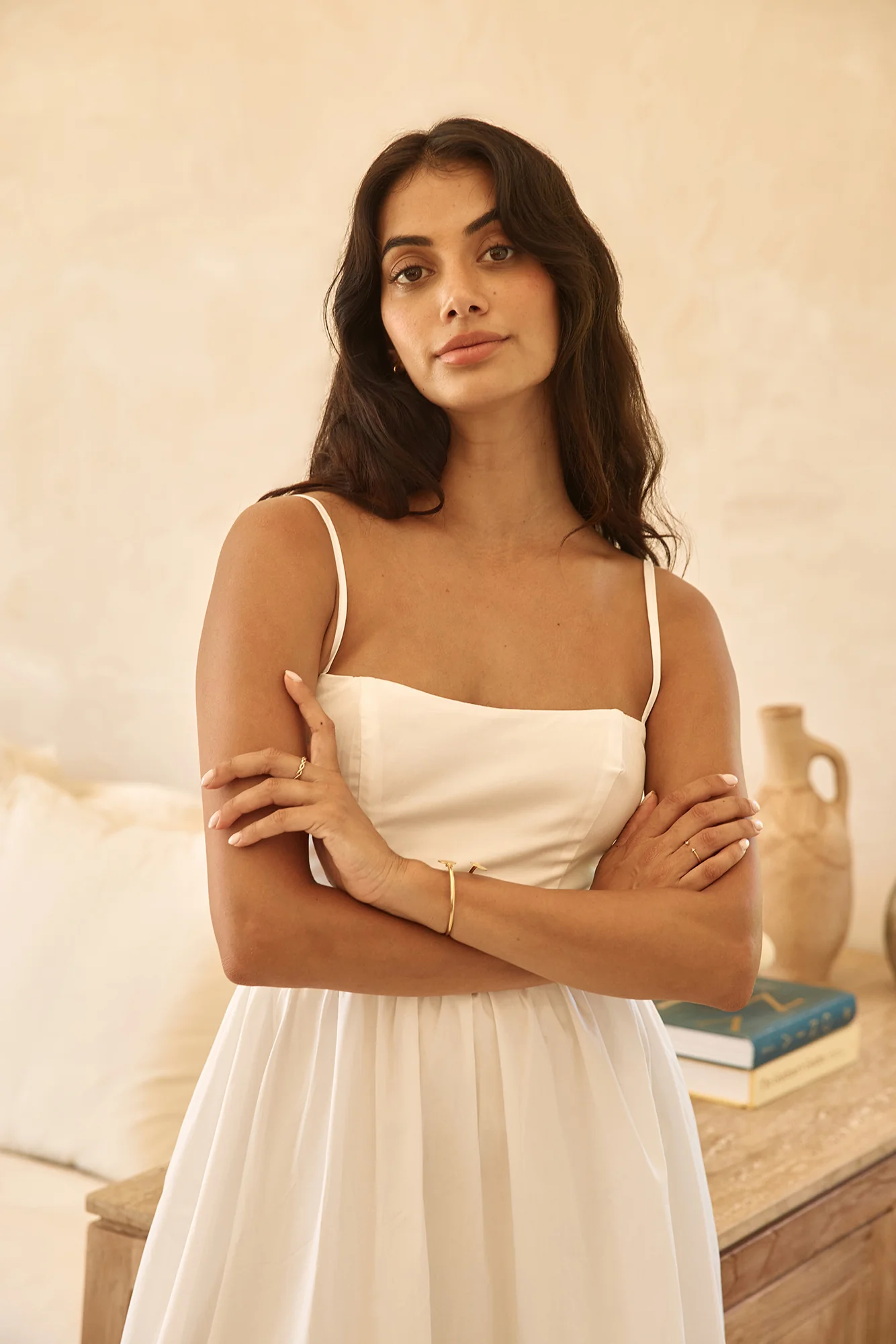 Diamond Eyes Midi Dress White - luluinthesky