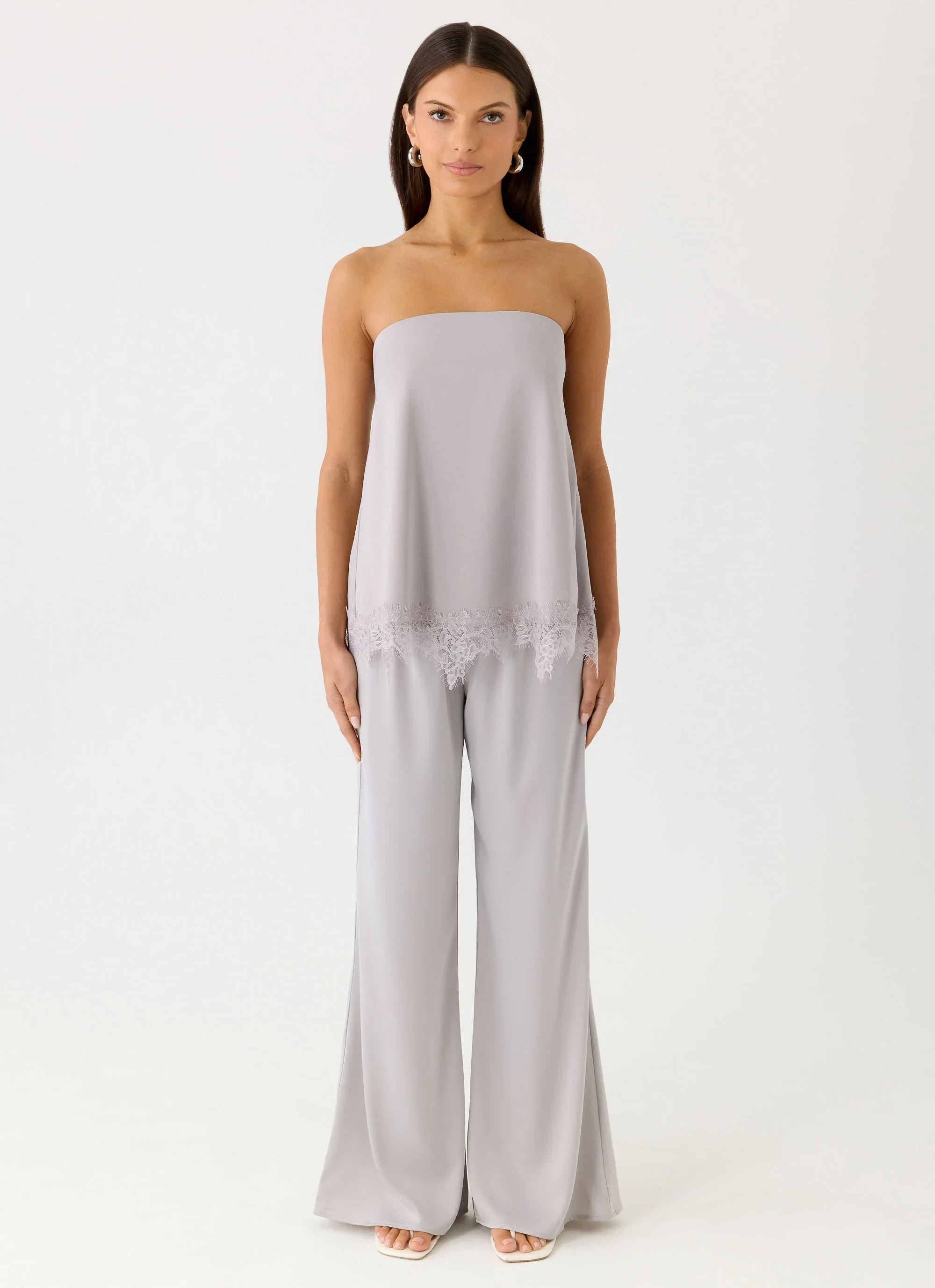Sorena Low Rise Flared Pants - Misty Blue