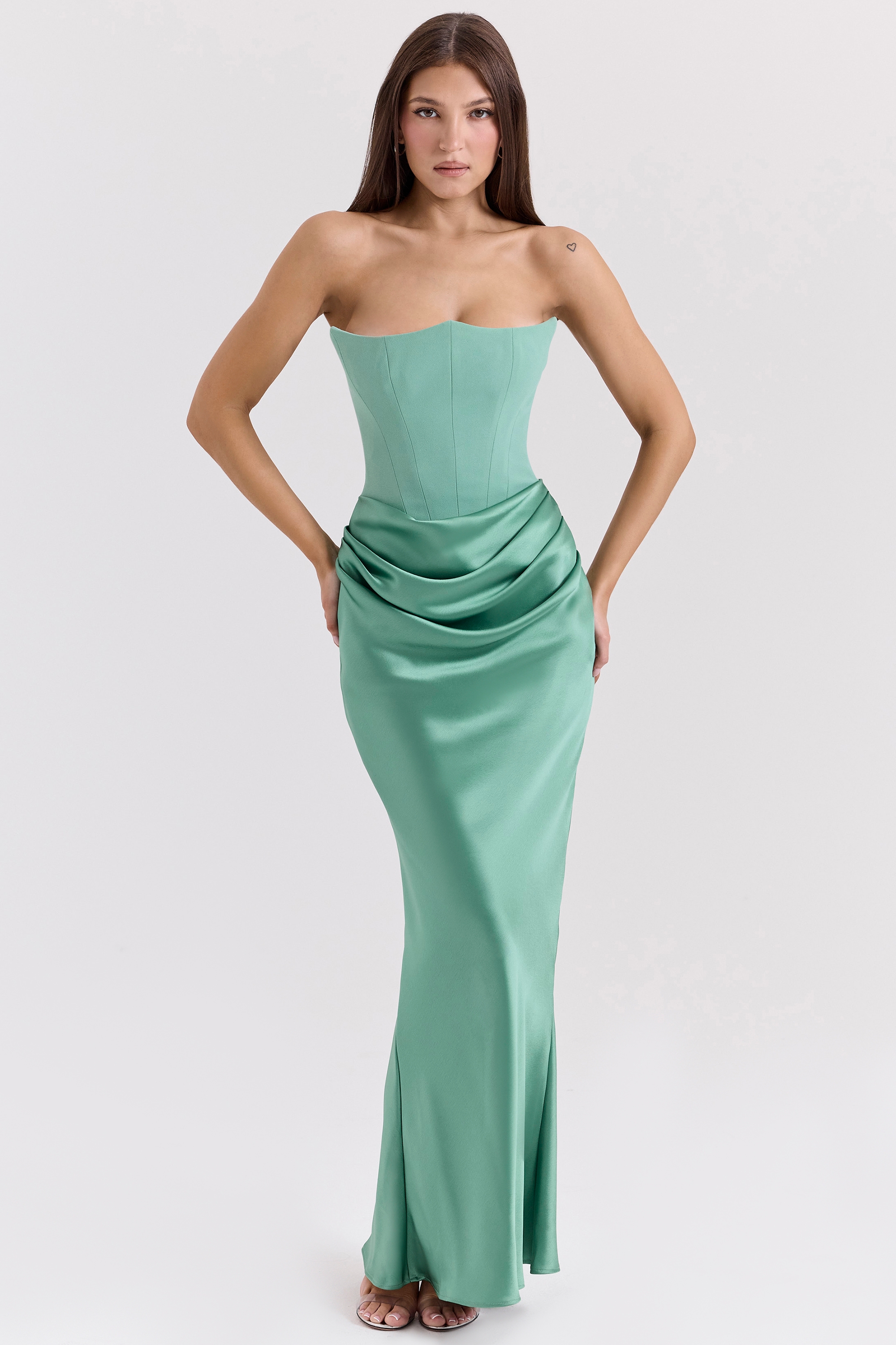 jade strapless corset maxi dress