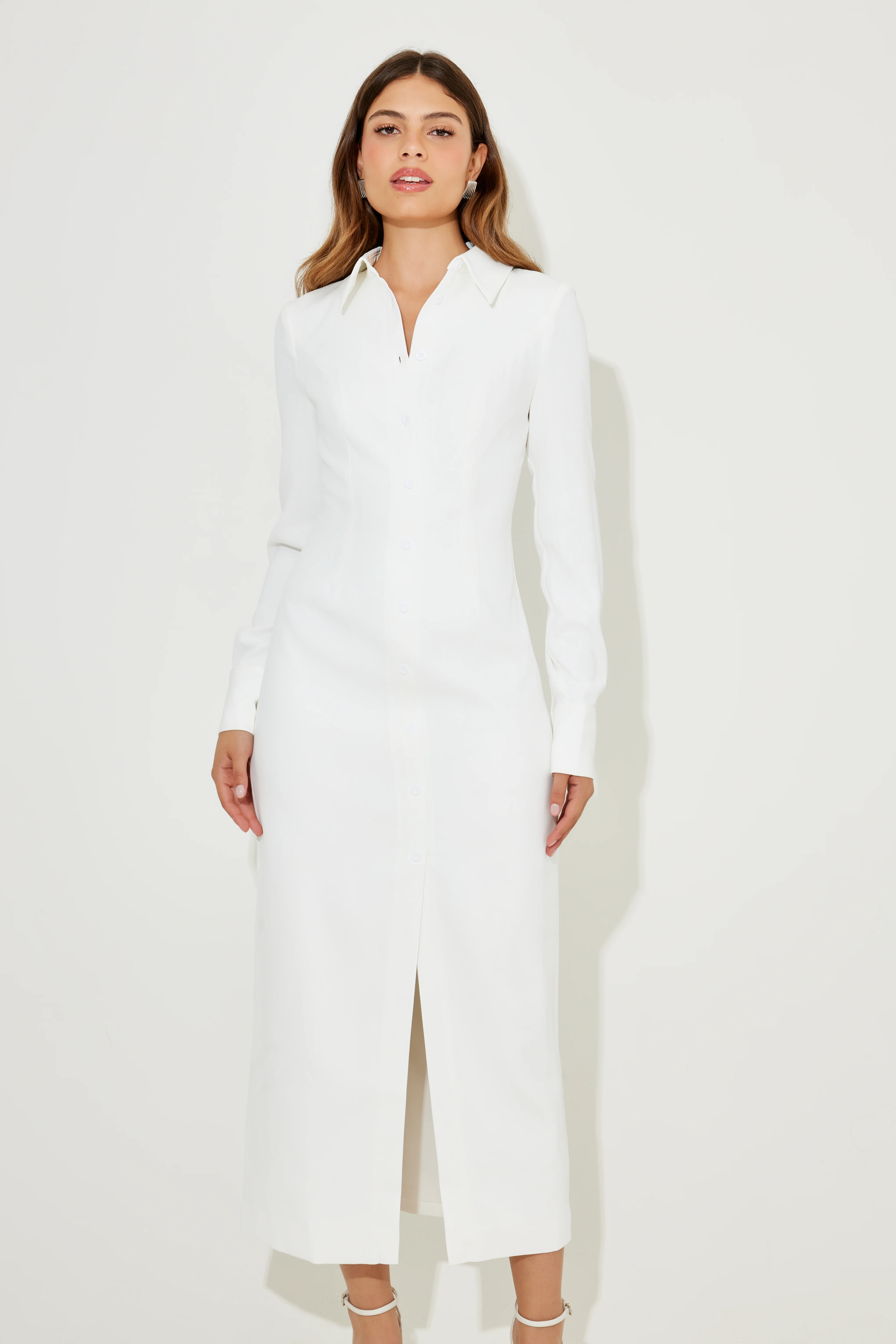 Long Sleeve Collar Maxi Dress