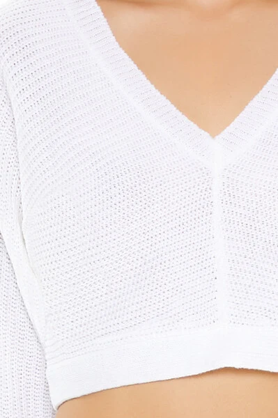 Open-Back Cropped Sweater