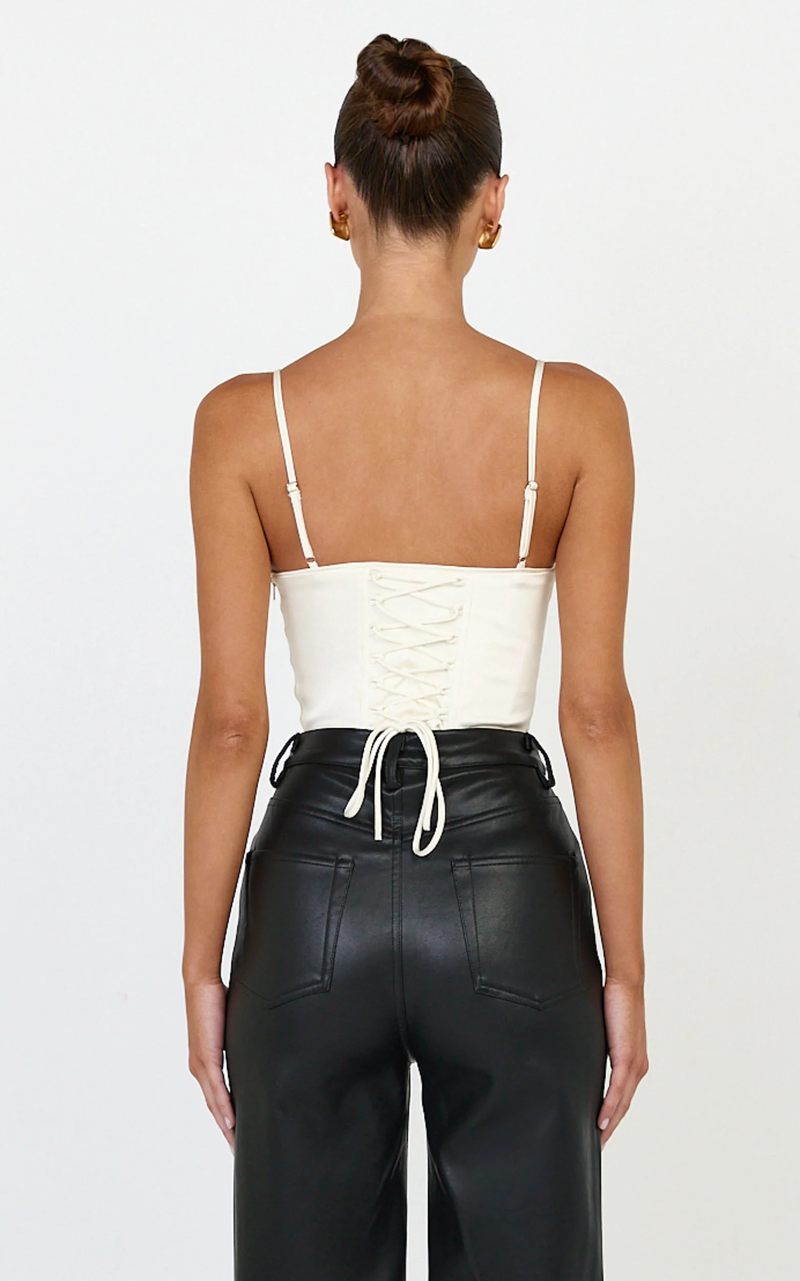 Allegra Top - Panelled Cup and Bodice Corset Top in Off White