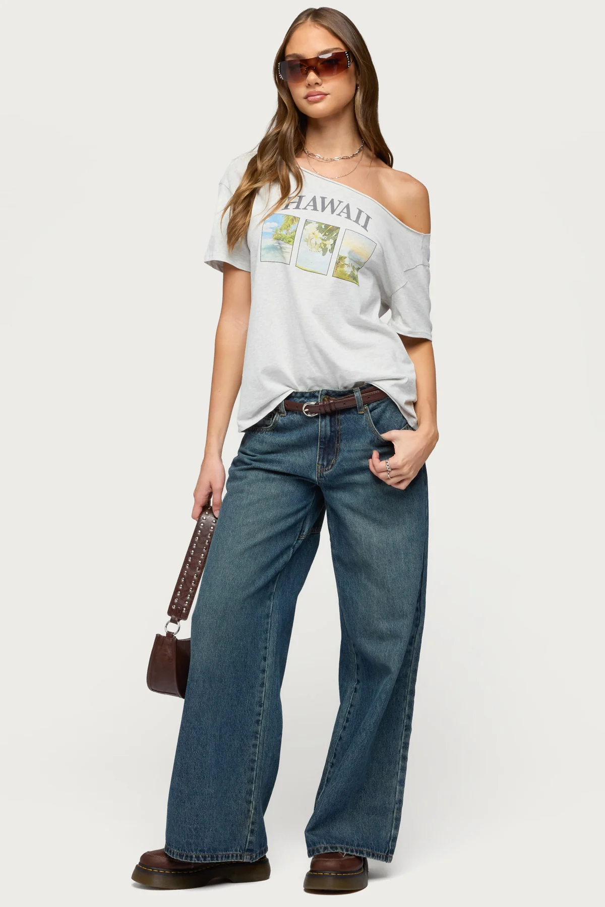 Hawaiian Babe Off Shoulder T Shirt