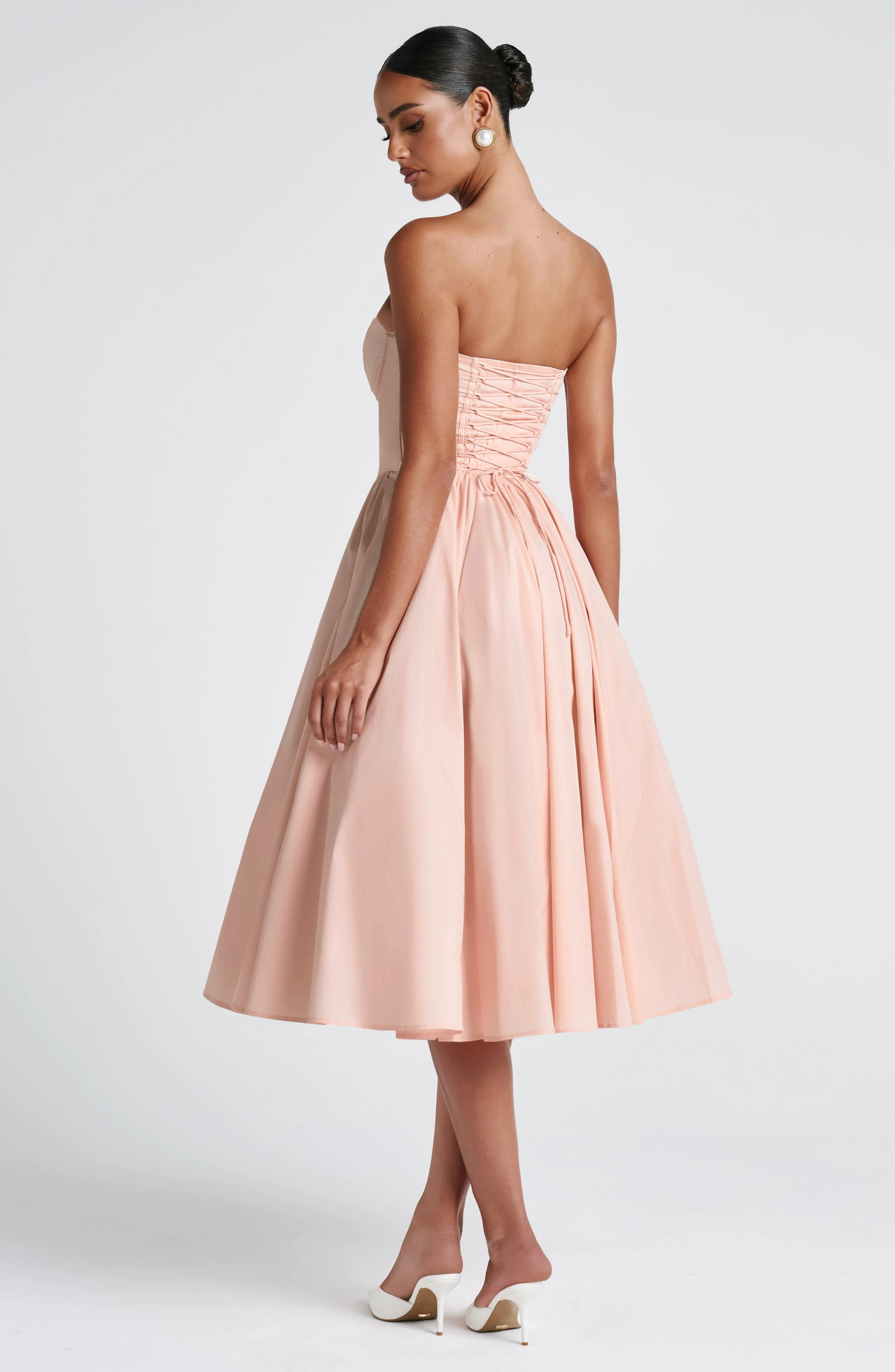 Prim Midi Dress - Soft Peach
