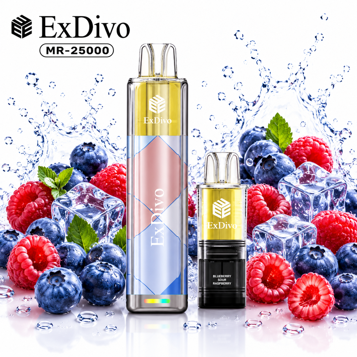 BLUEBERRY SOUR RASPBERRY - ExDivo KUZ 25K Replaceable Pod Vape