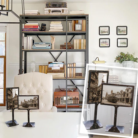 Standing Distressed Picture Frame, Set of 2