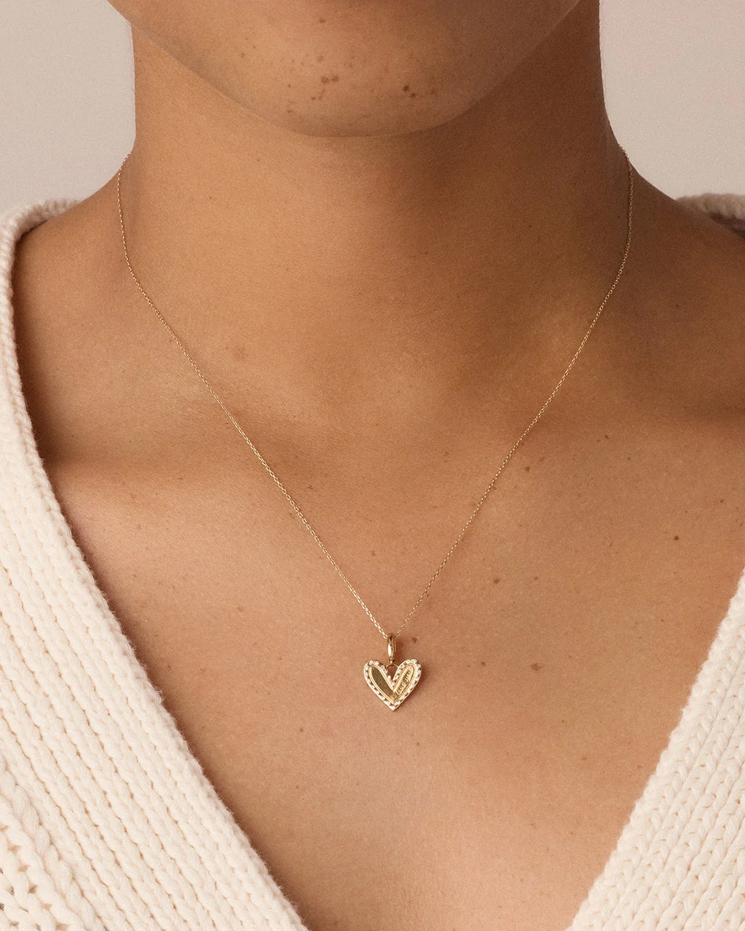 14K Diamond Adore Love Charm
