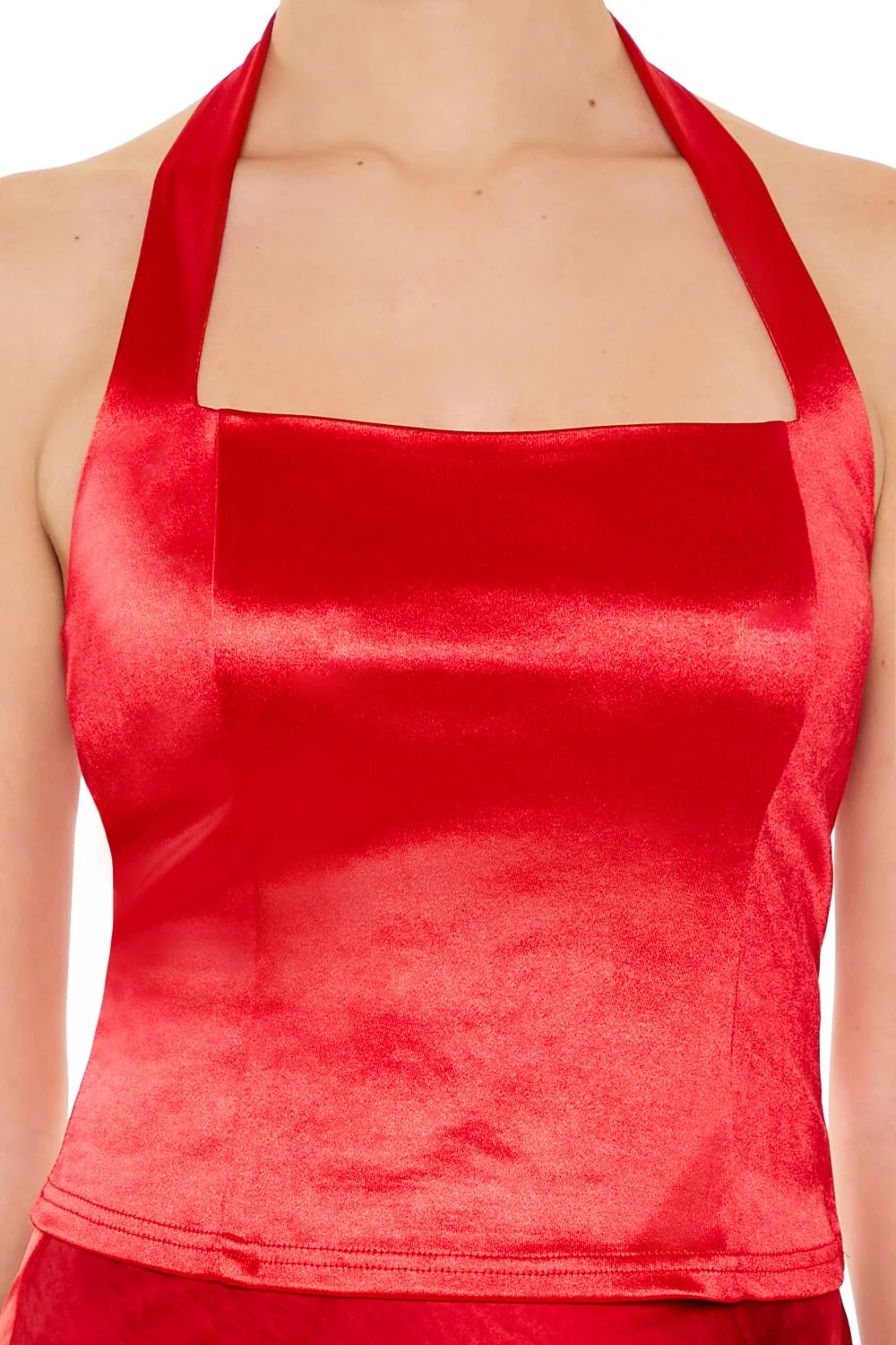 Satin Halter Crop Top