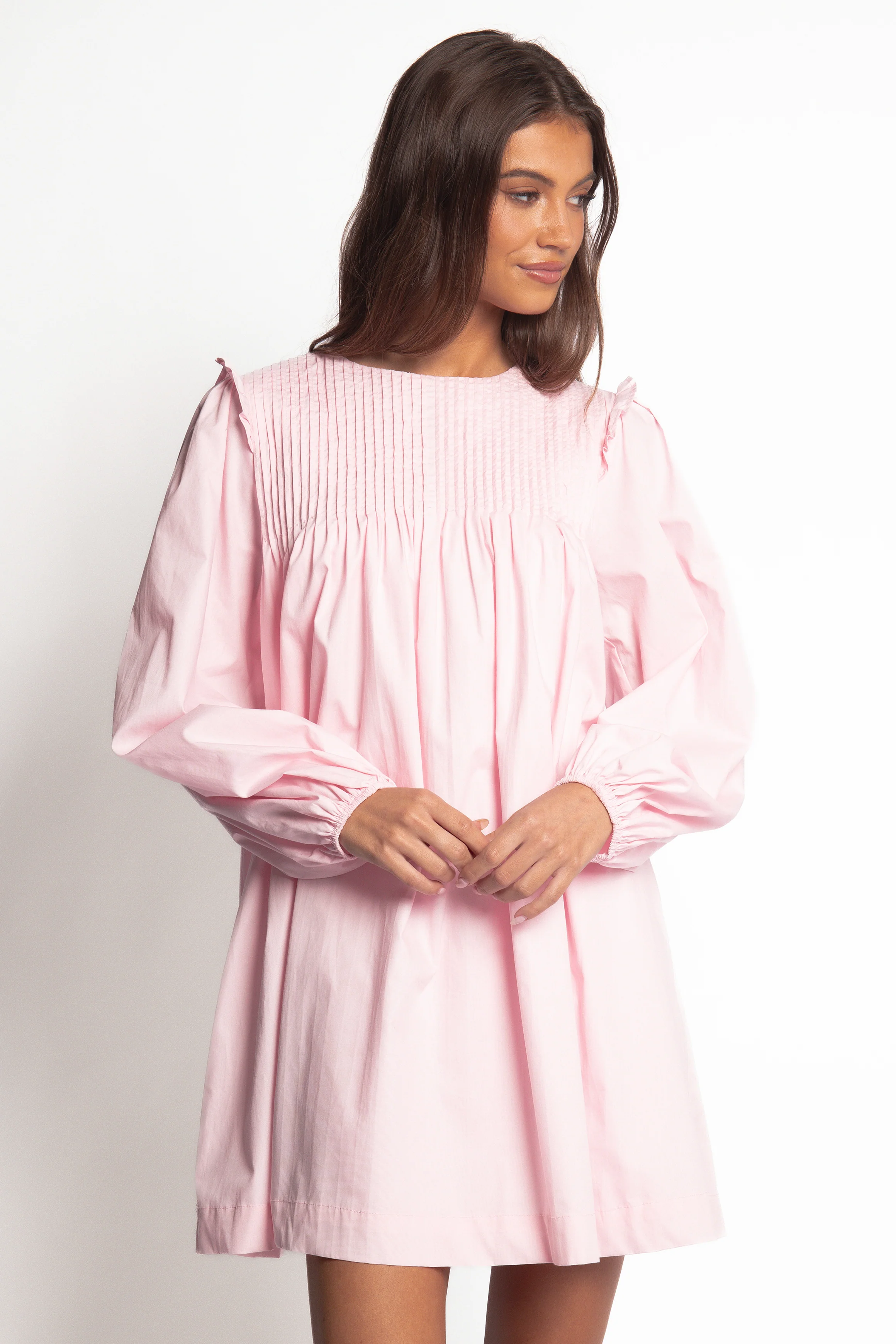 Wyatt Long Sleeve Mini Dress - Pink