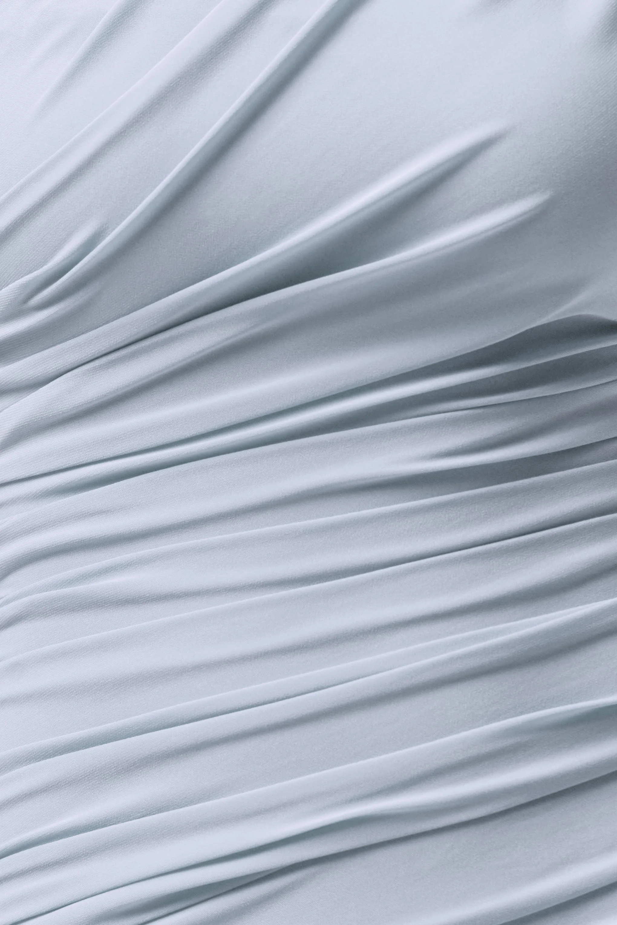 Mardi | Powder Blue Asymmetric Maxi Dress With Ruching