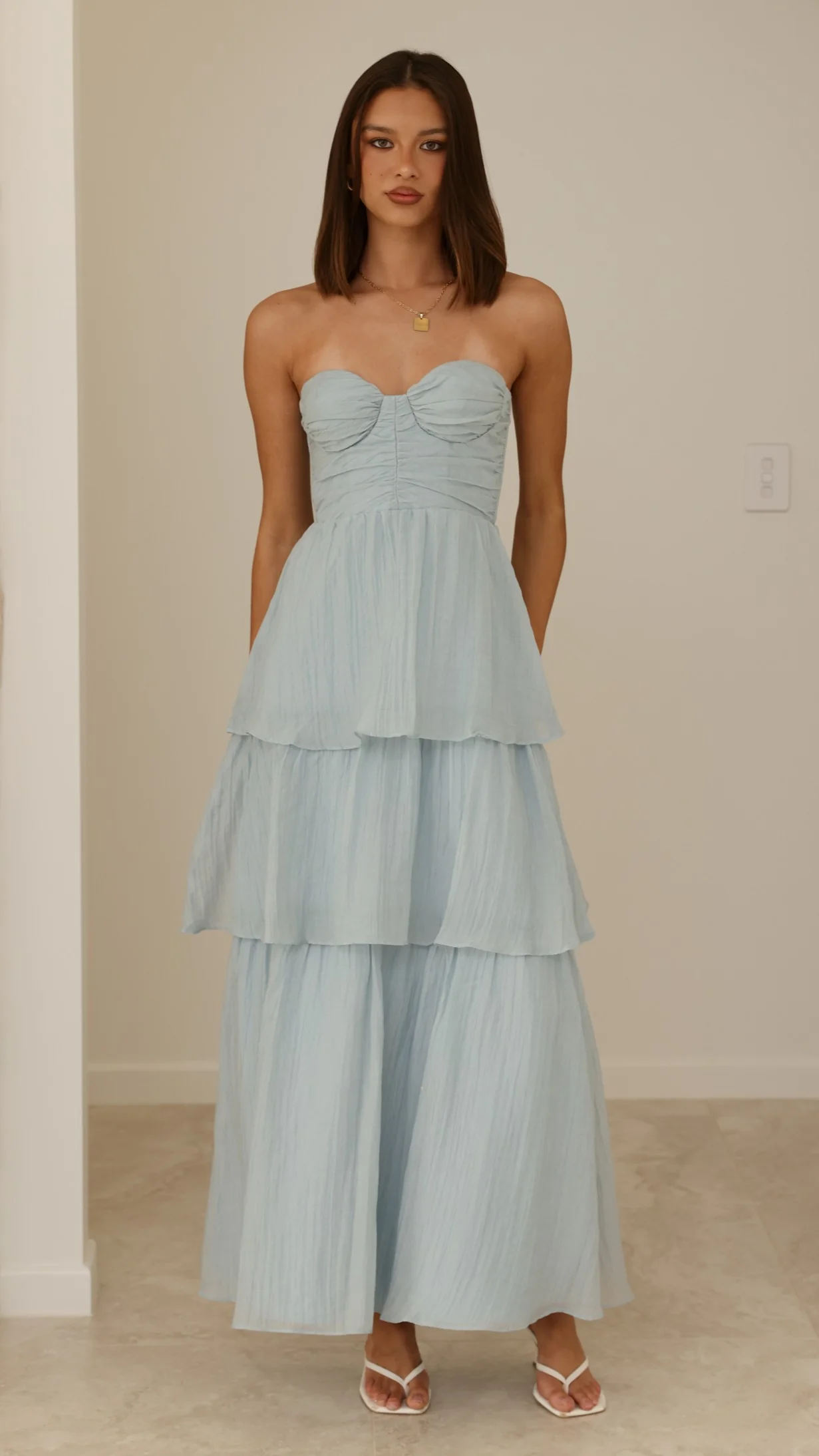 Florence Strapless Maxi Dress - Blue