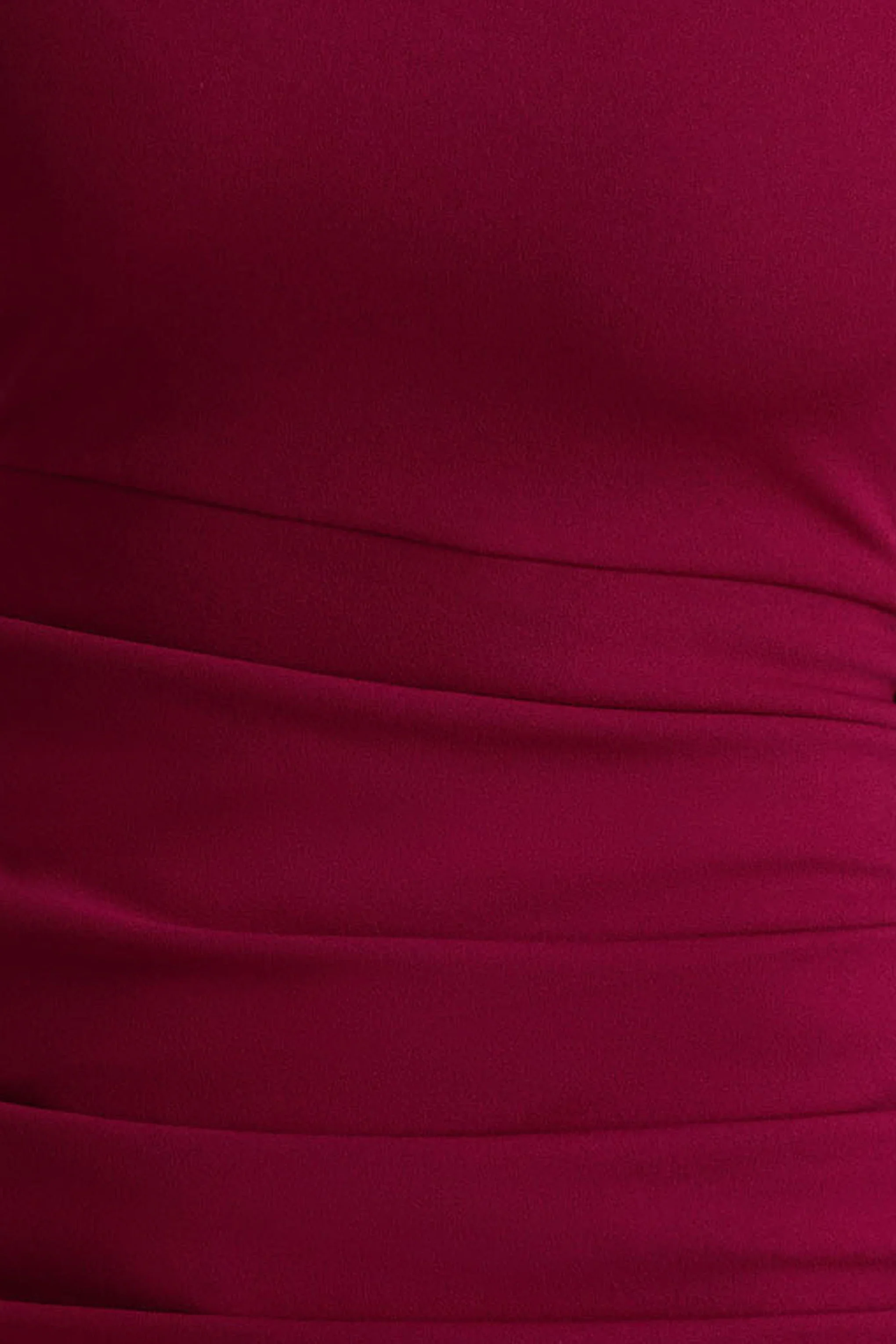 Zaya | Burgundy Long Sleeve Mini Dress With Drape