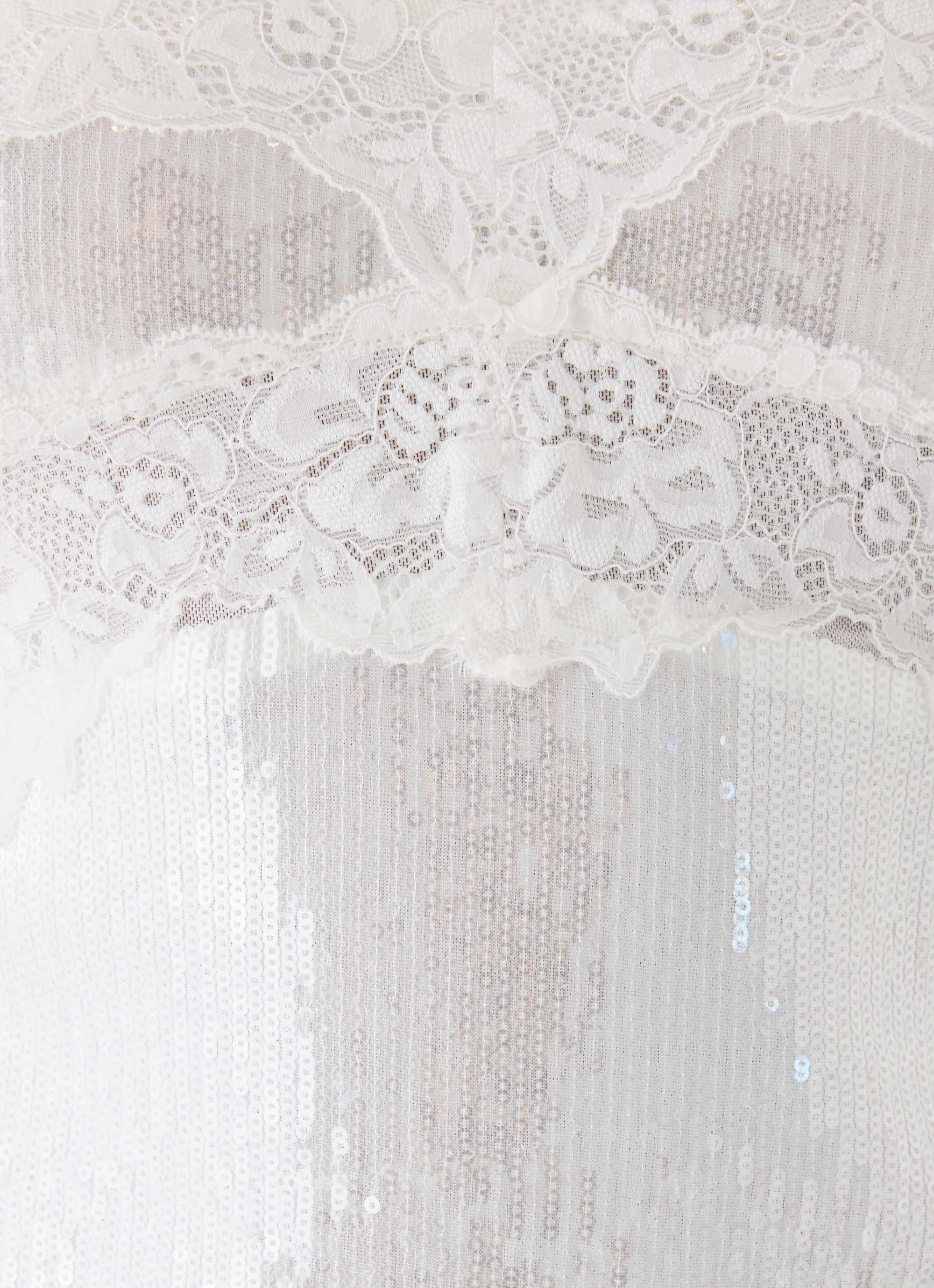 Averie Sequin Mini Dress - White - FASHION NOB
