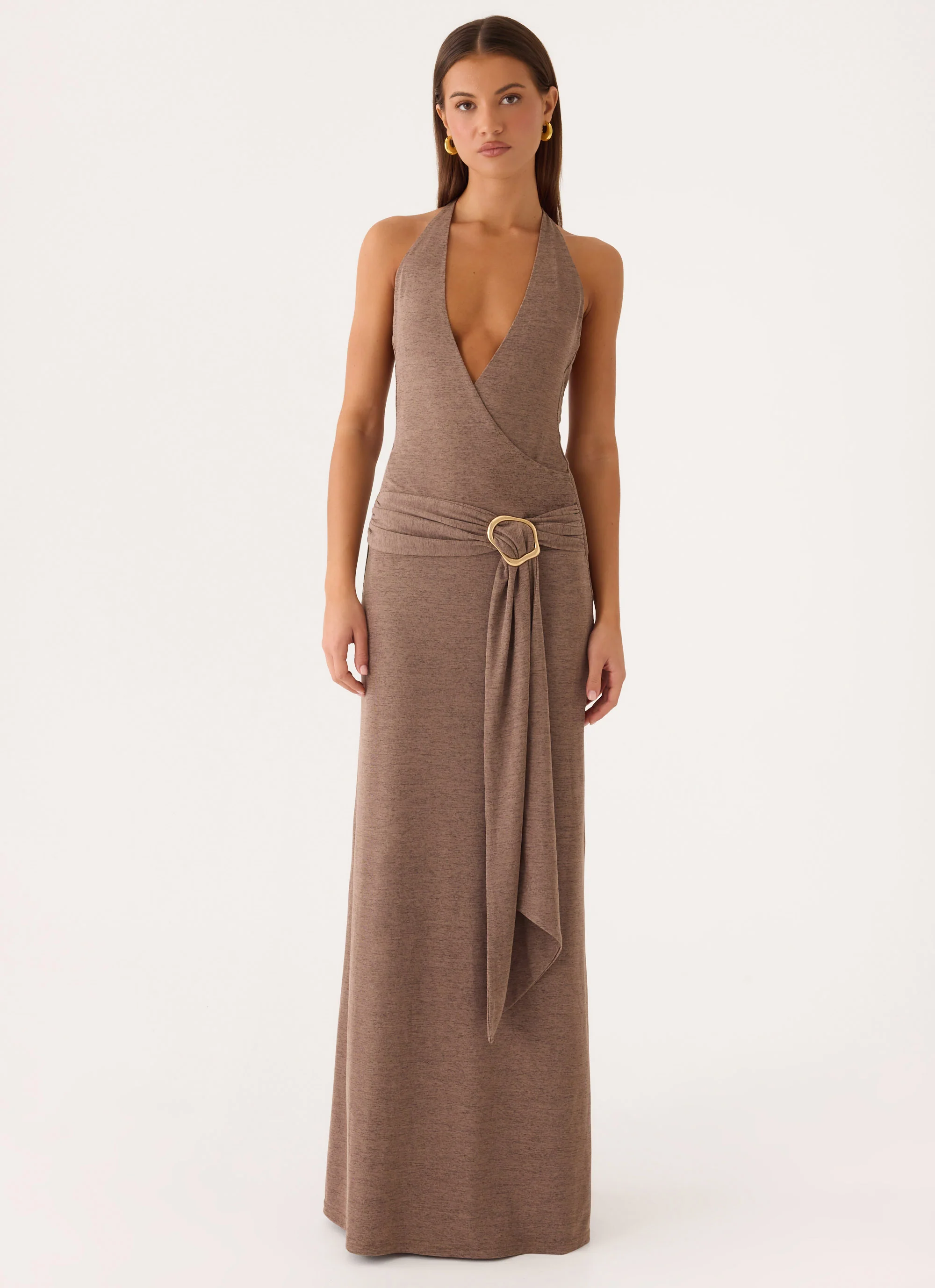 Talk To You Maxi Dress - Taupe