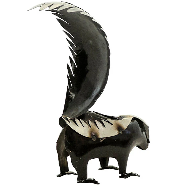 Handmade Rustic Metal Skunk, Pick Your Size