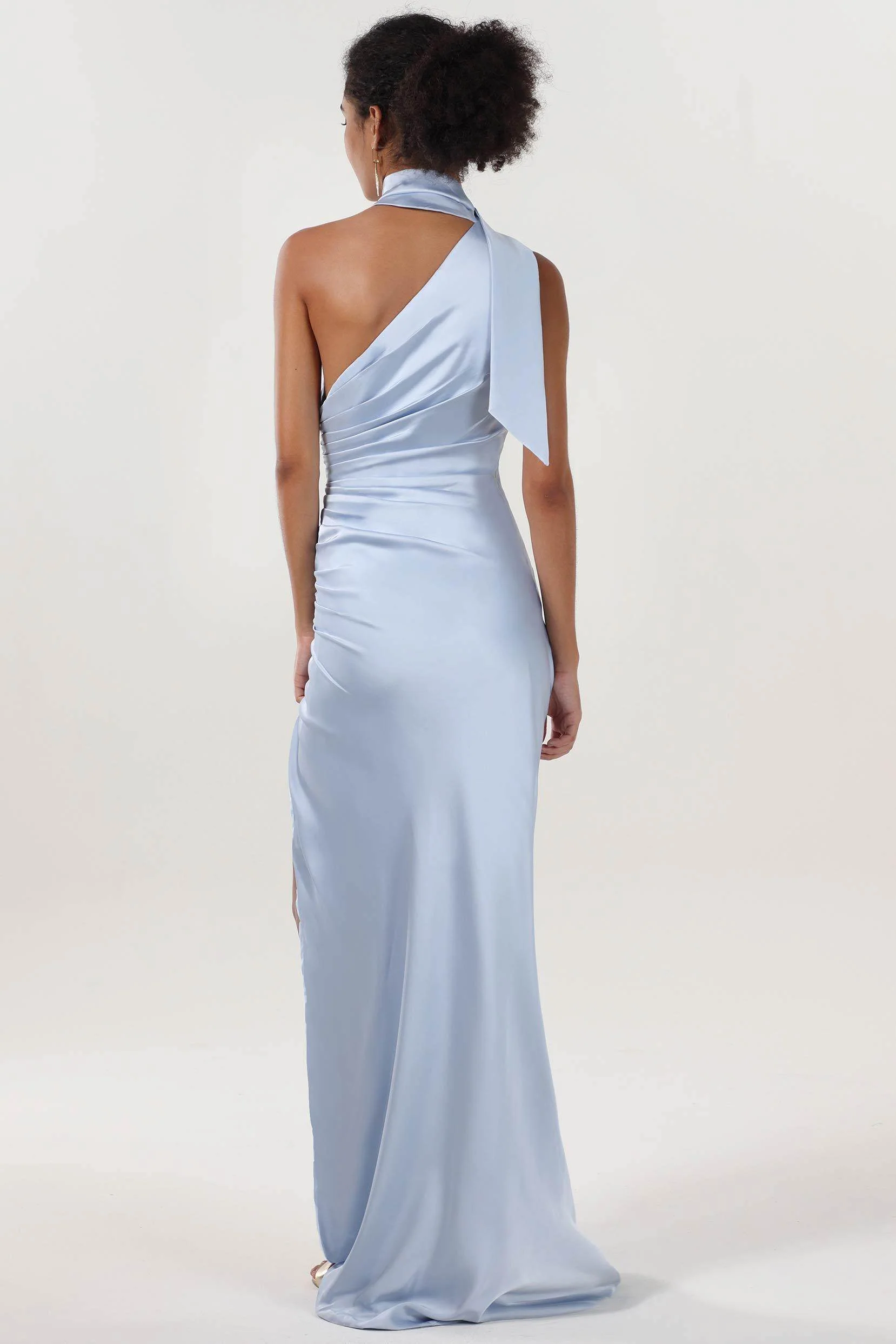 Sheath-Column Maxi Luxe Satin Formal Dress CS0604
