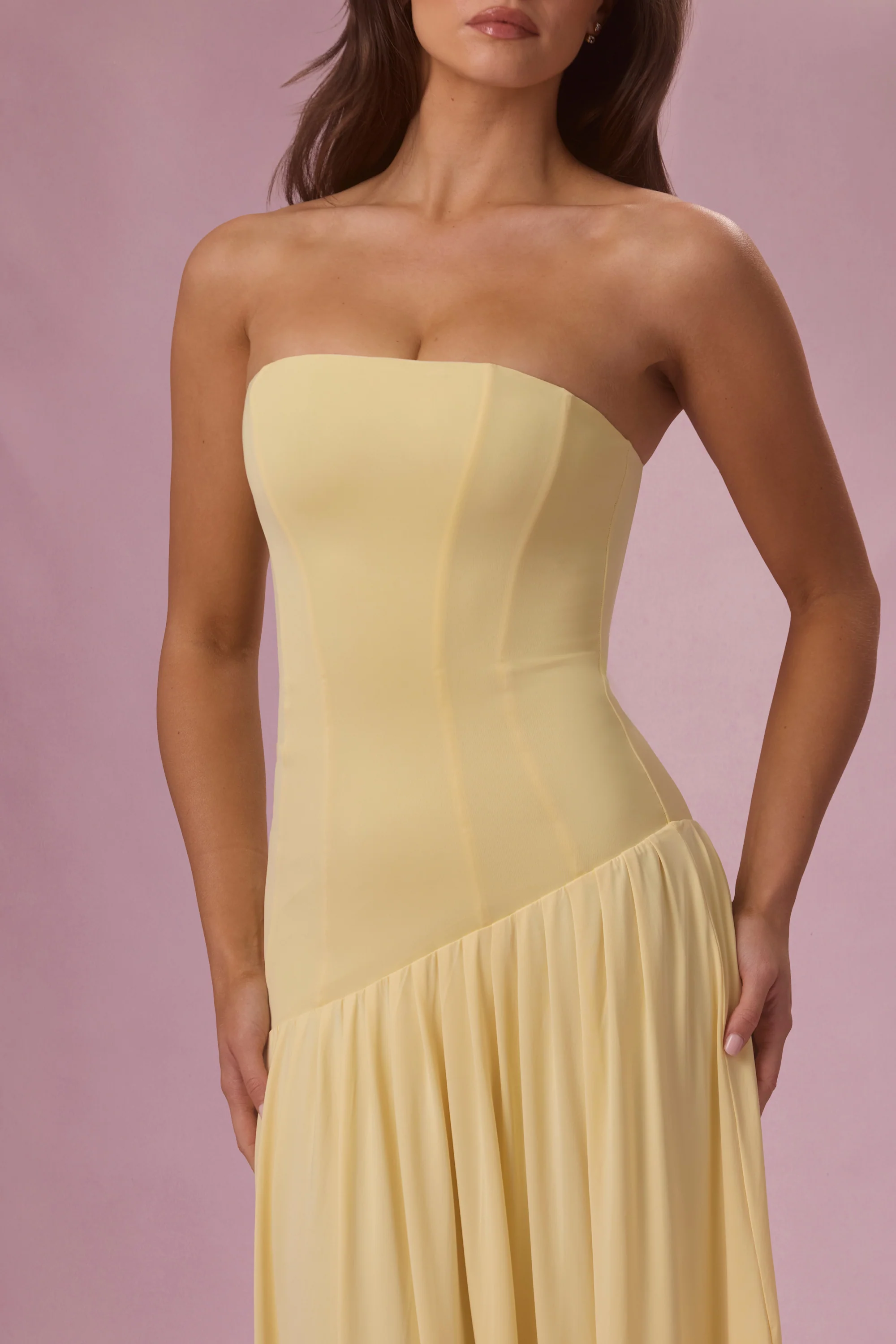 Jersey Strapless Gown in Butter