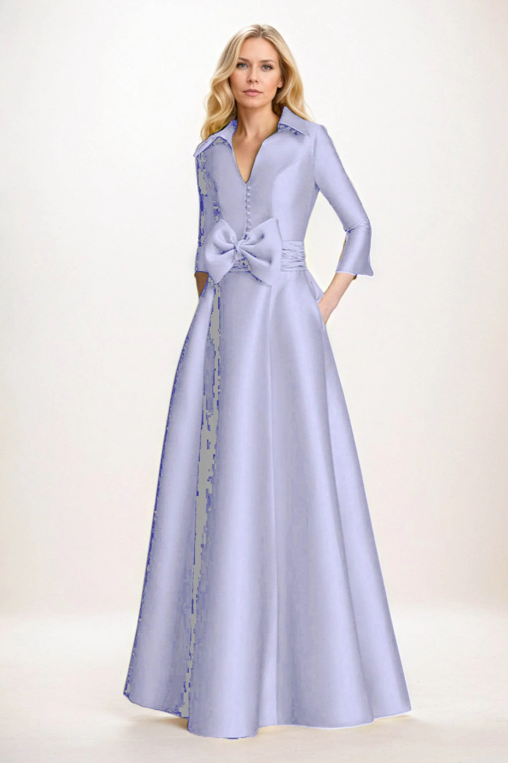 A-Line Maxi Satin Mother of the Bride Dresses CM0402