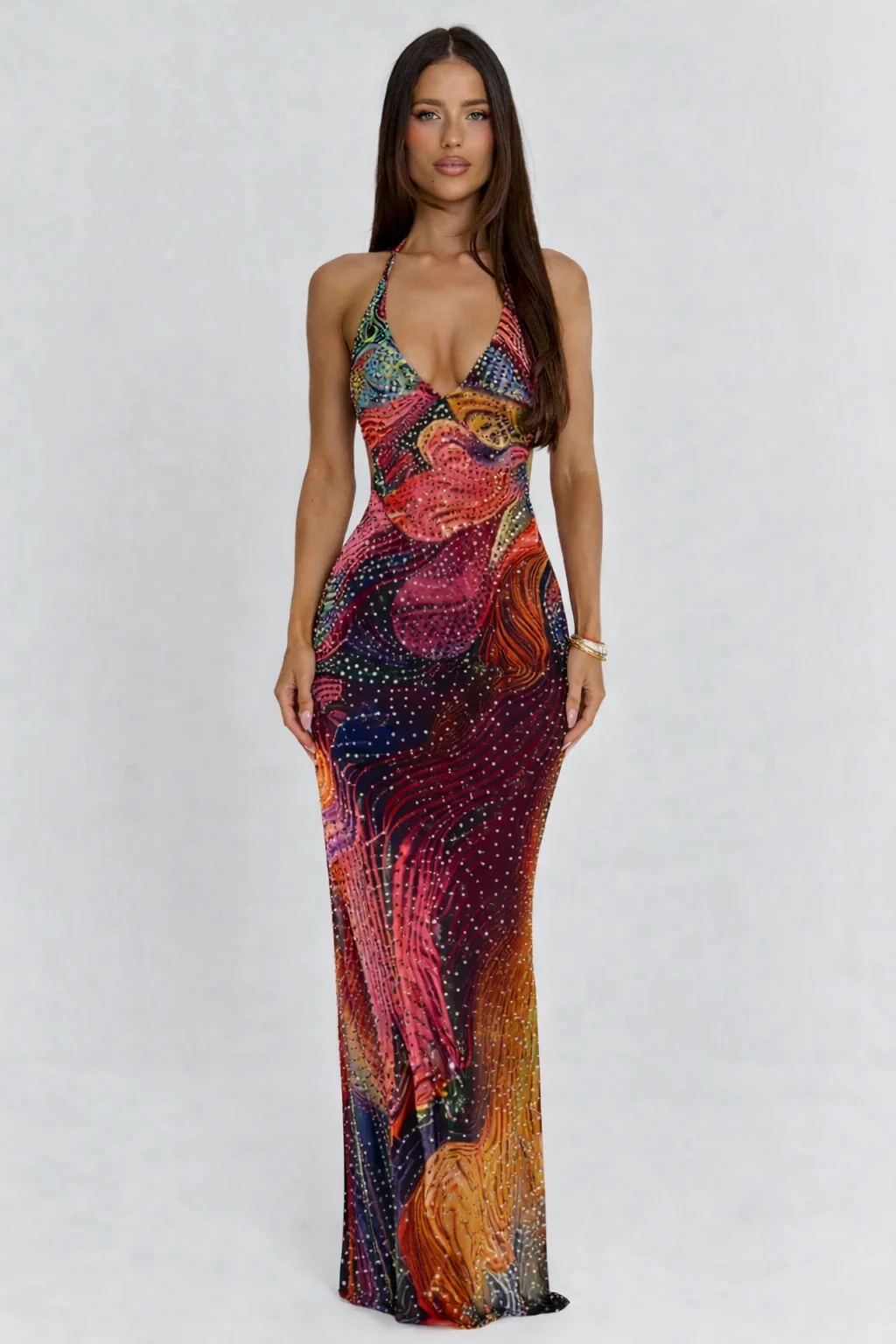 Esmeralda Crystal Maxi Dress