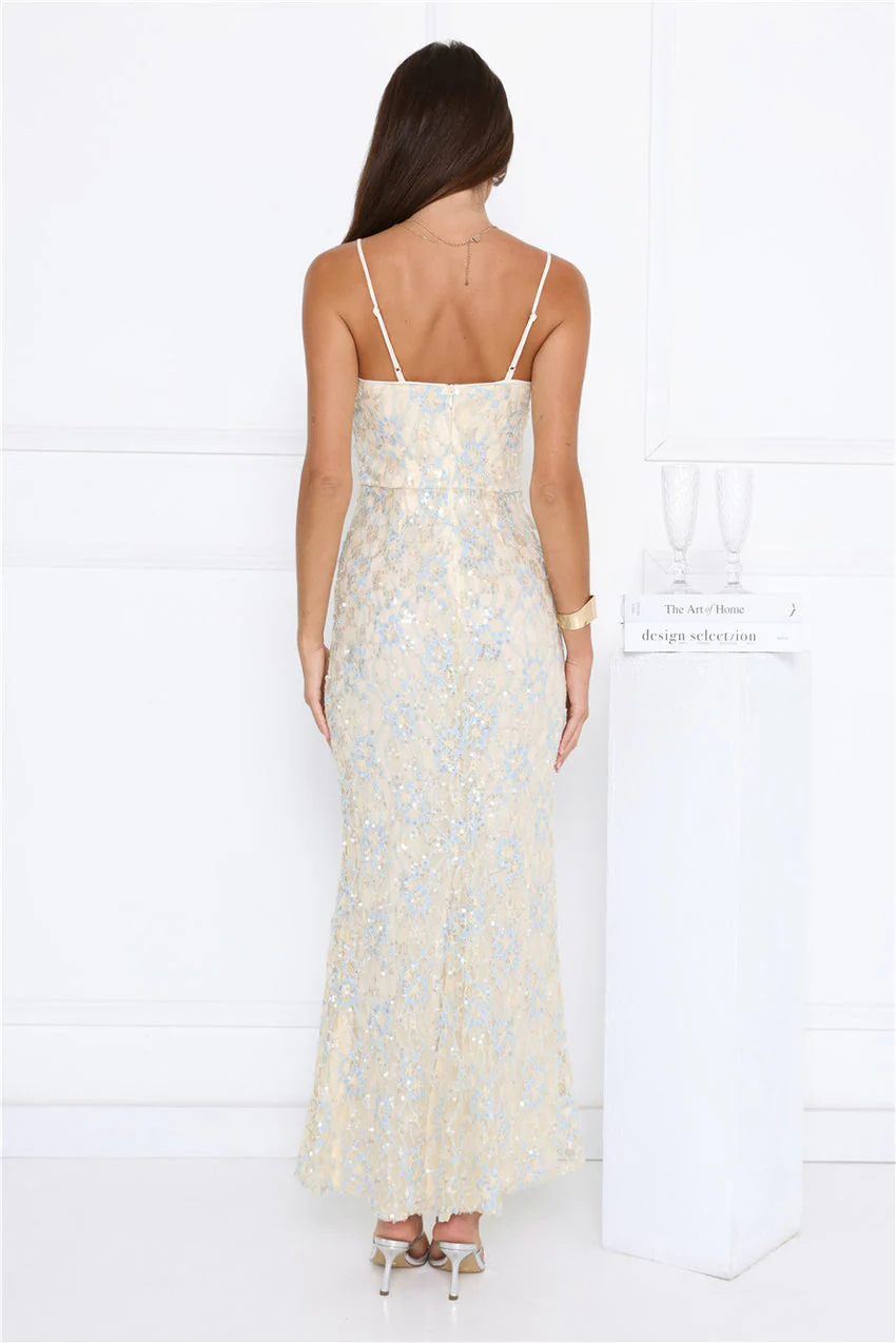 She's Always Right Lace Maxi Dress Yellow - luluinthesky