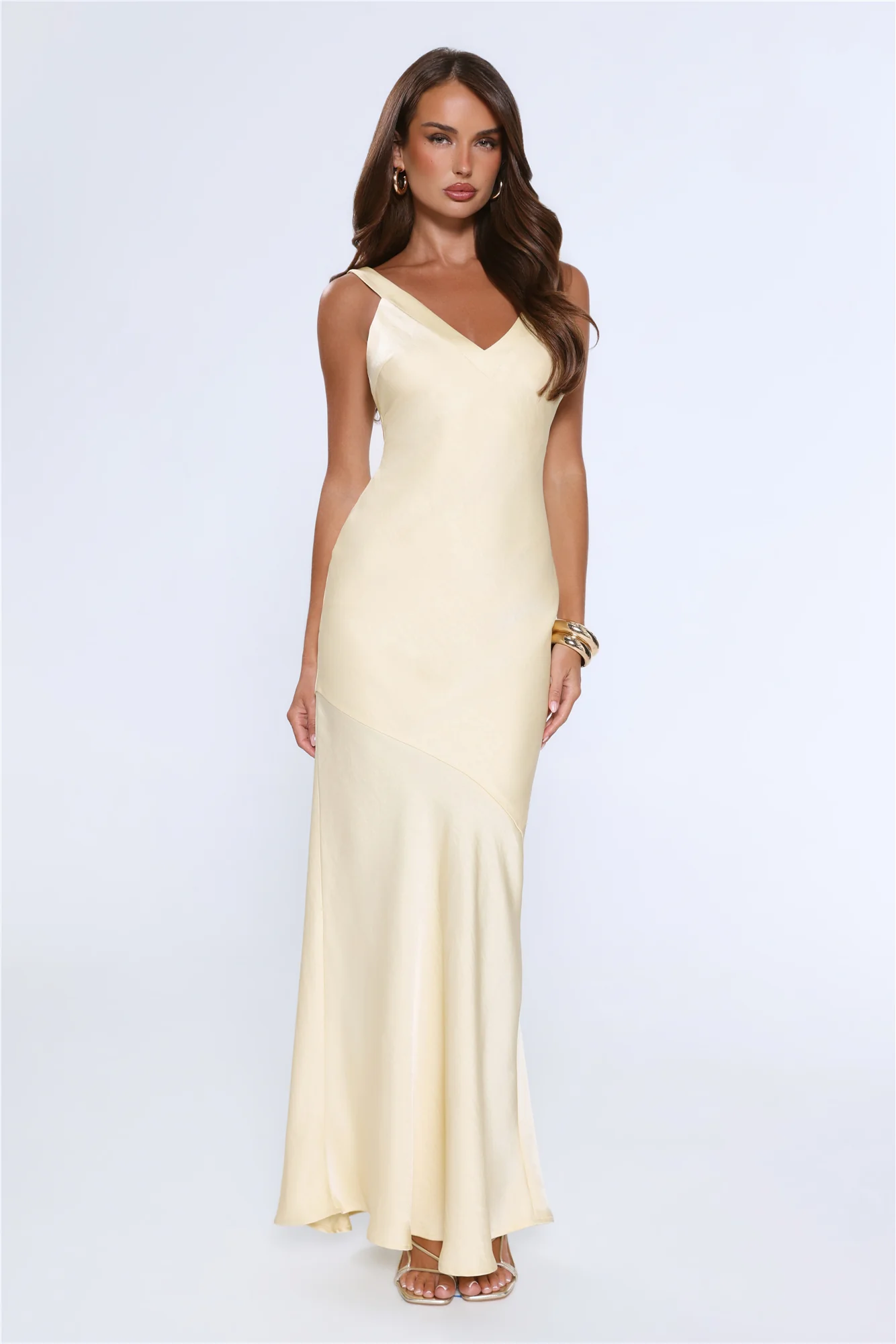 Life’s A Movie Satin Maxi Dress Yellow