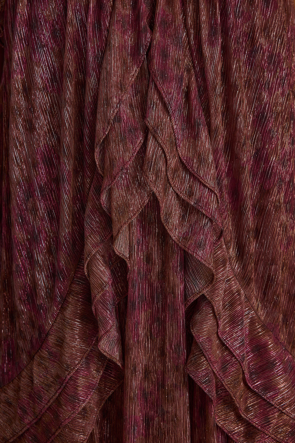 Golden Hour Raspberry Ruffle Mini Dress