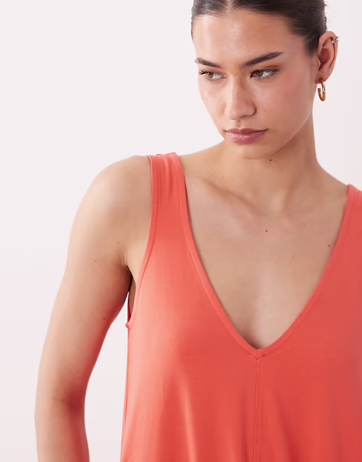trapeze maxi dress in red
