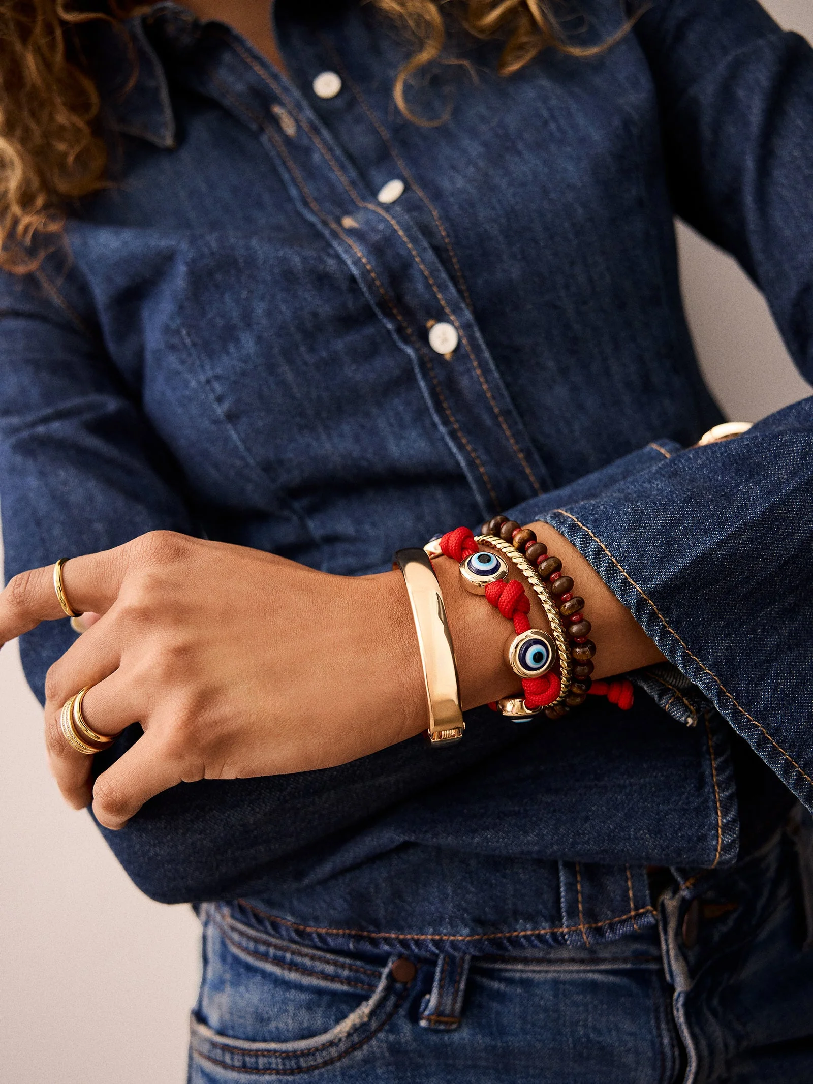 Eyes Open Evil Eye Paracord Bracelet - Red