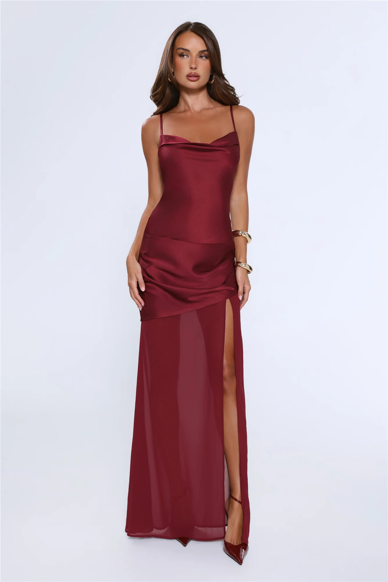 Nighttime Spark Maxi Dress Wine