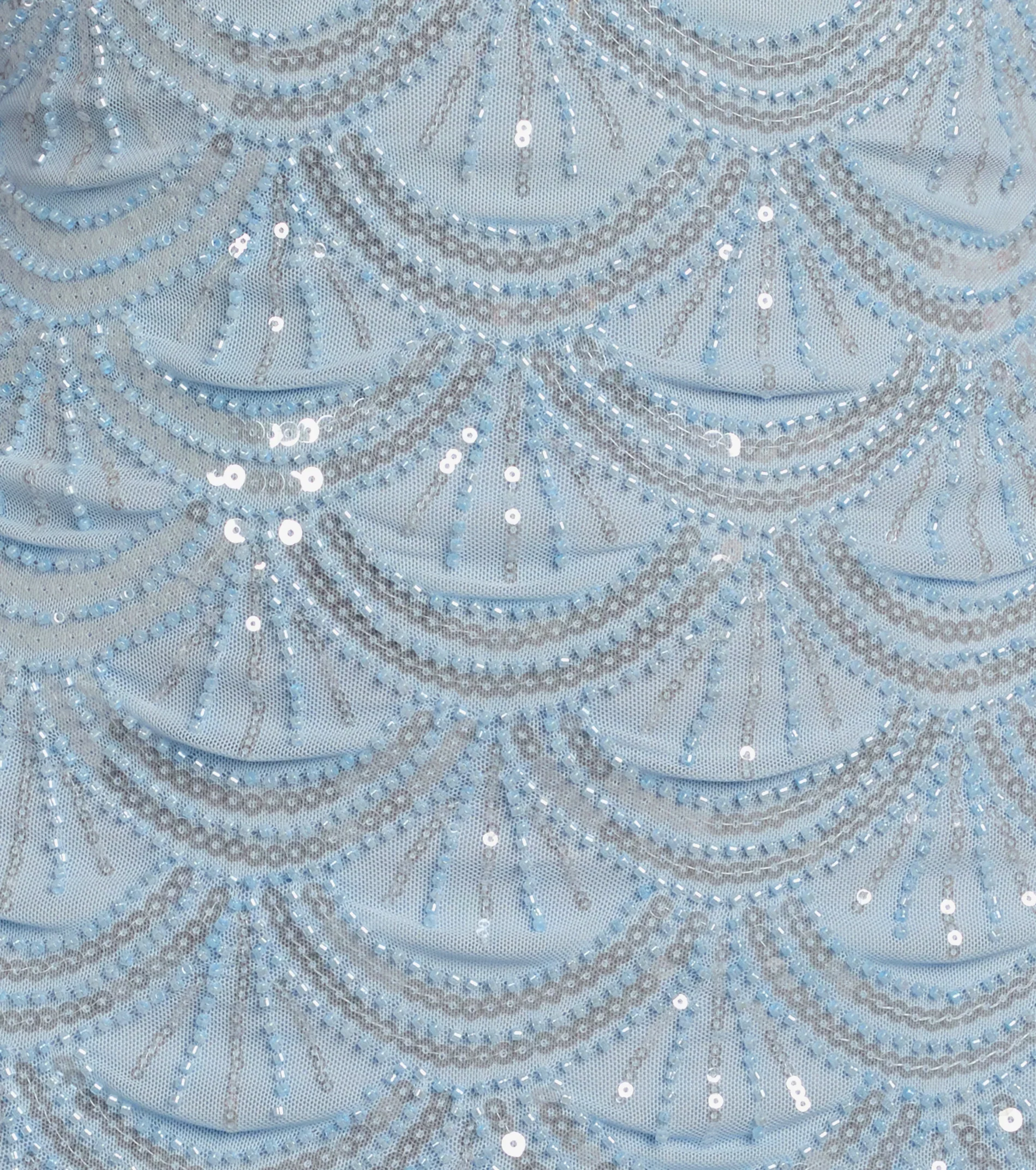 Lilah Beaded Scallop Mini Dress - luluinthesky