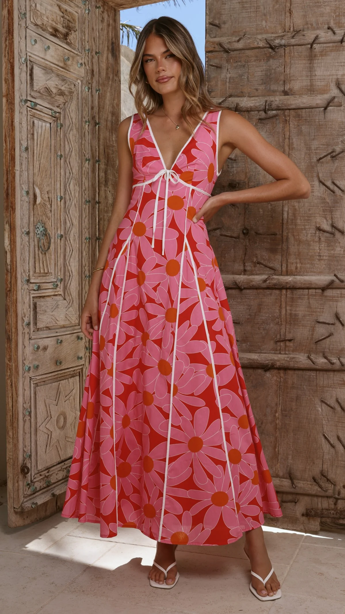 Tisha Maxi Dress - Pink/Red Floral