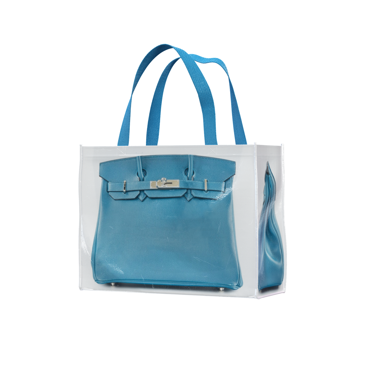 GroceryBags Creative imitation platinum bag printed woven bag cobalt blue fitness leisure bag