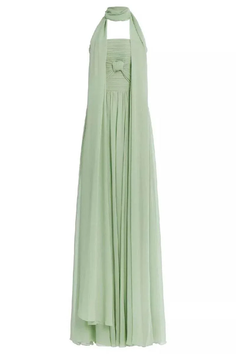 A-line Maxi Chiffon Wedding Guest Dresses 899235459574
