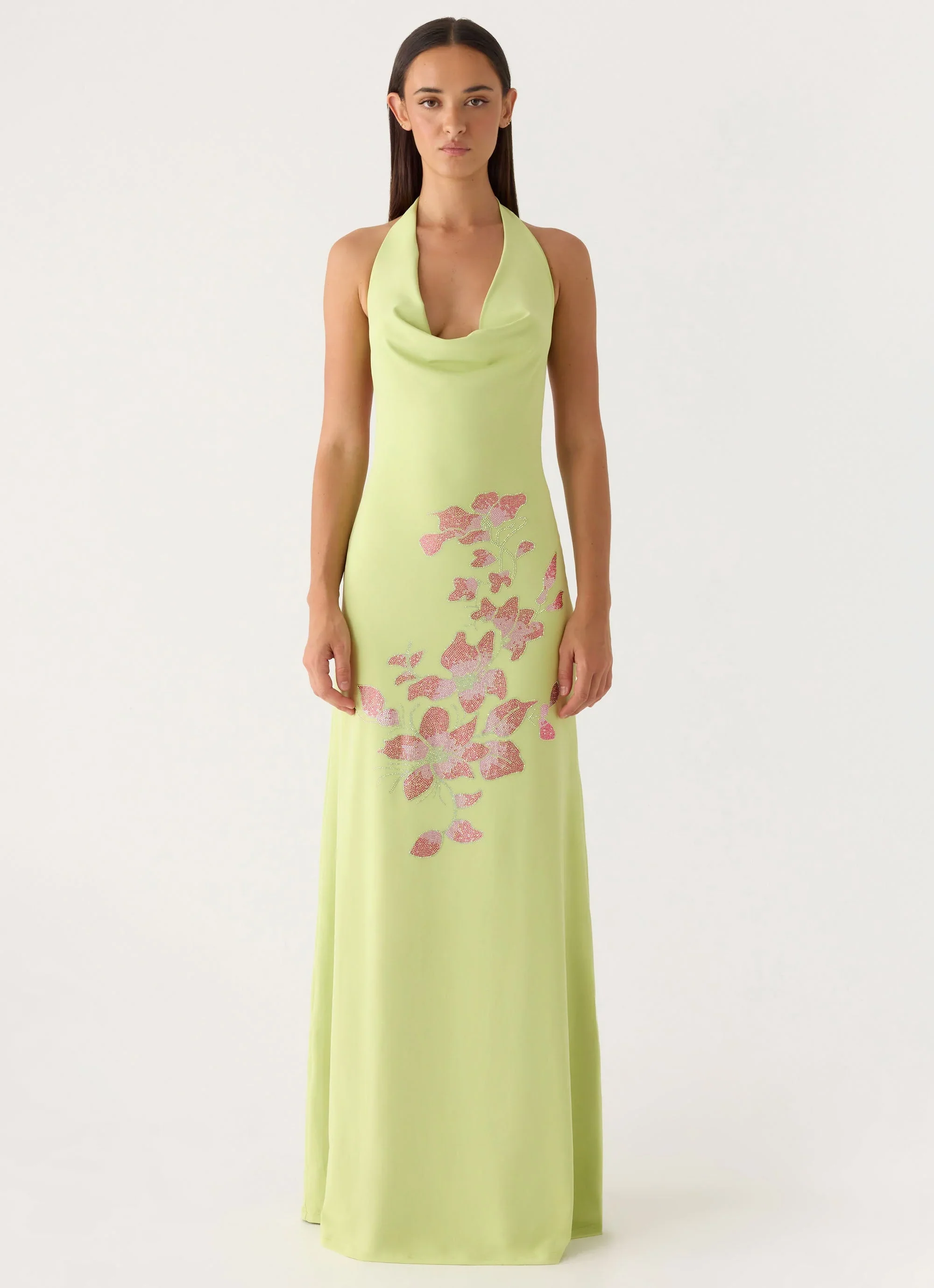 Quaresma Embellished Maxi Dress - Lime