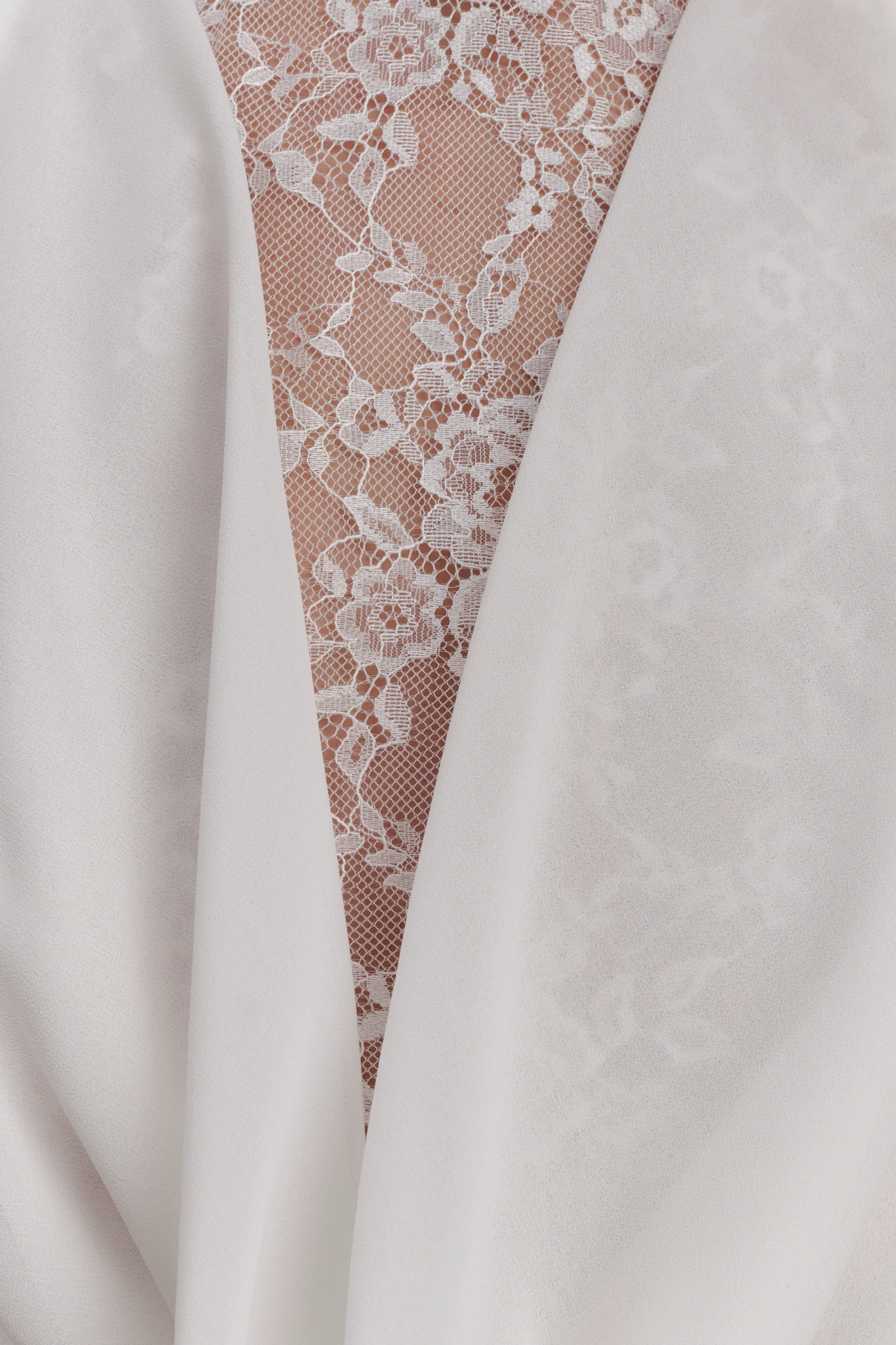Arra Chiffon And Lace Halter Mini Dress - White