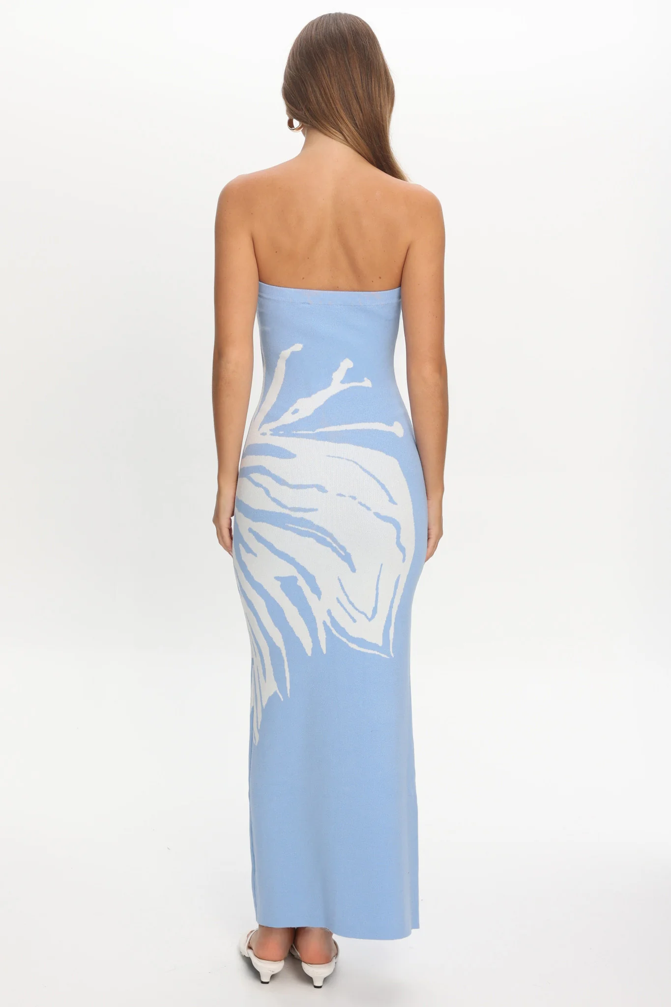 Wildflower Sun Strapless Maxi Dress Sky Blue - luluinthesky