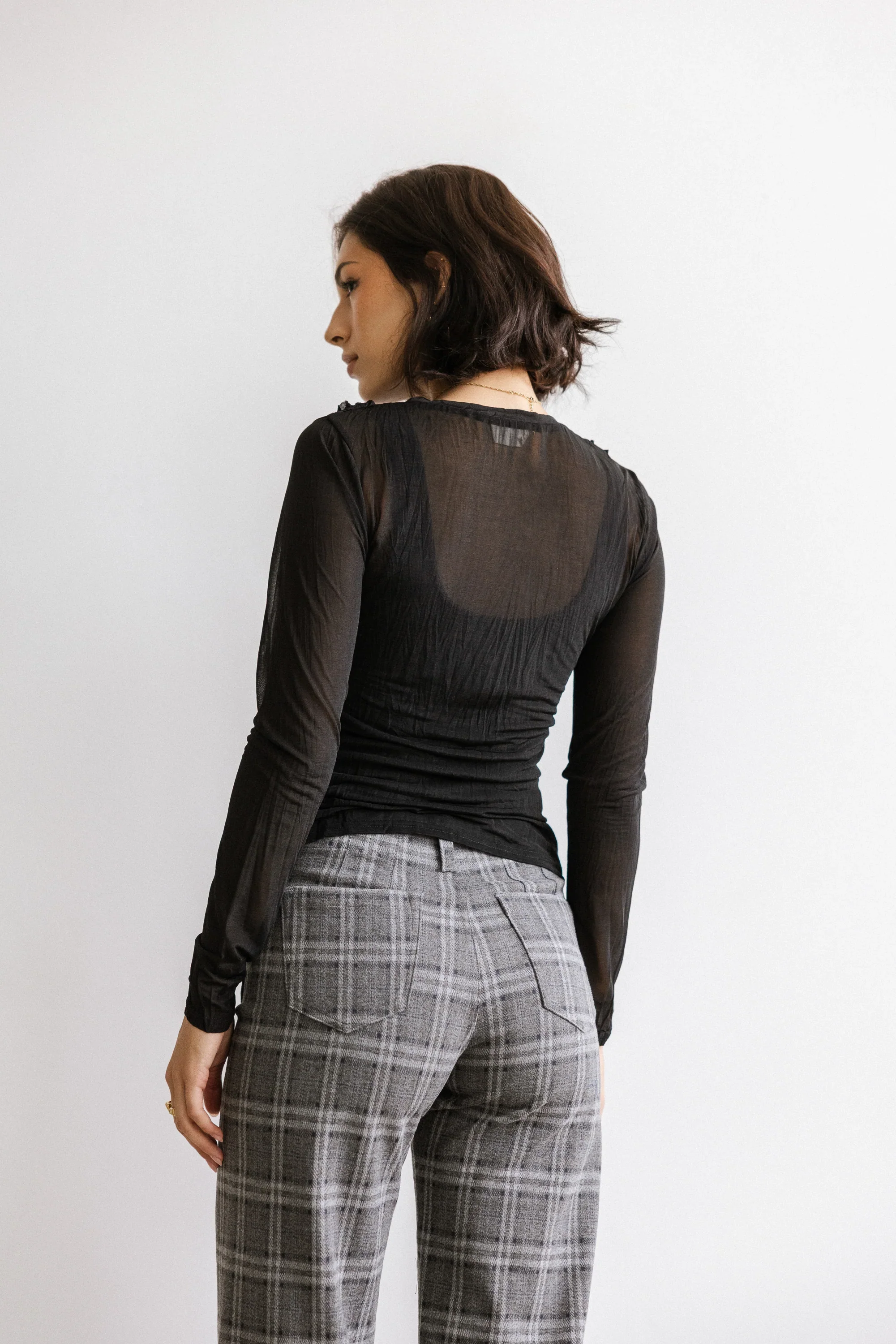 Marie Sheer Top in Black