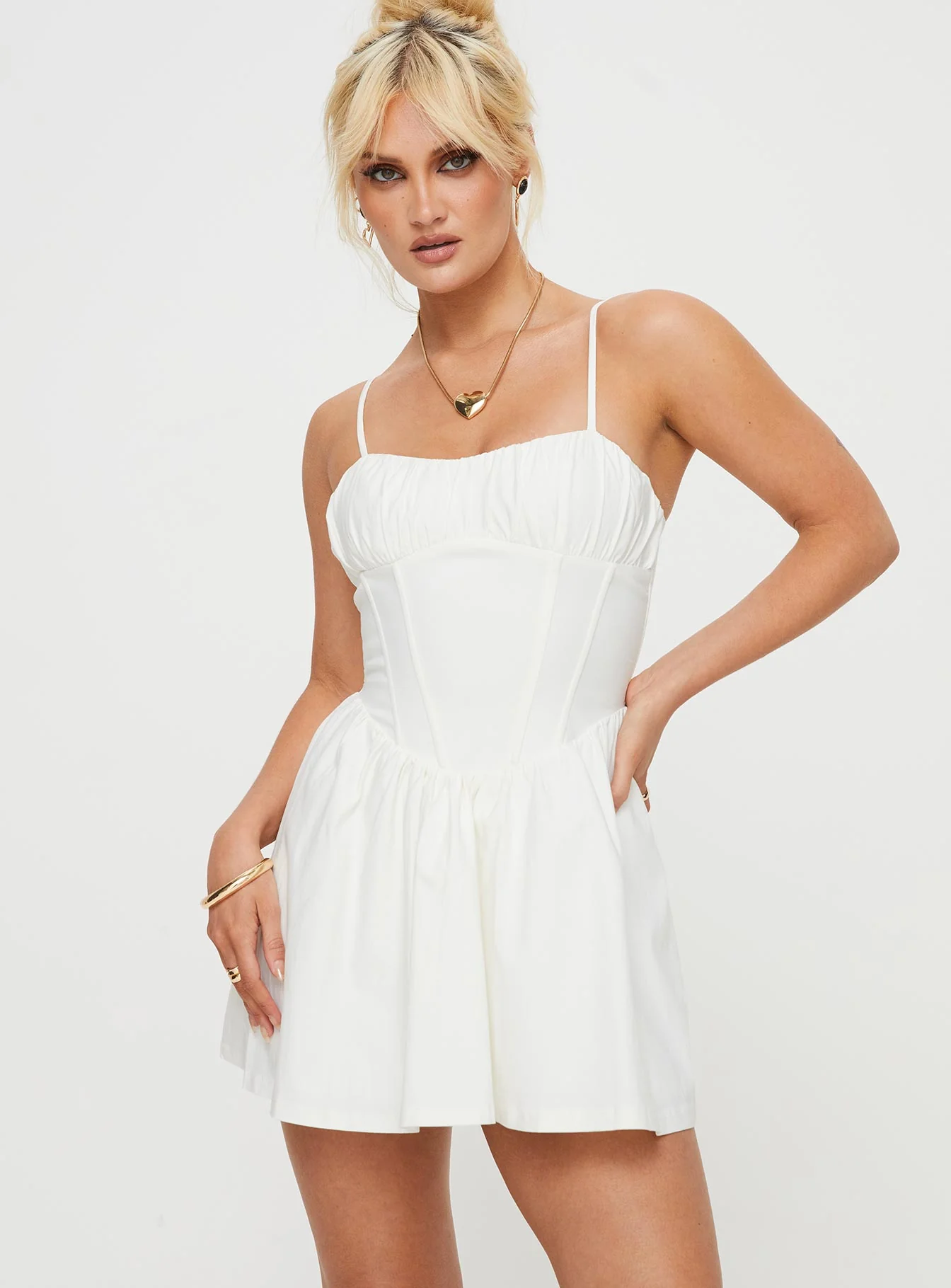 Telesco Mini Dress White