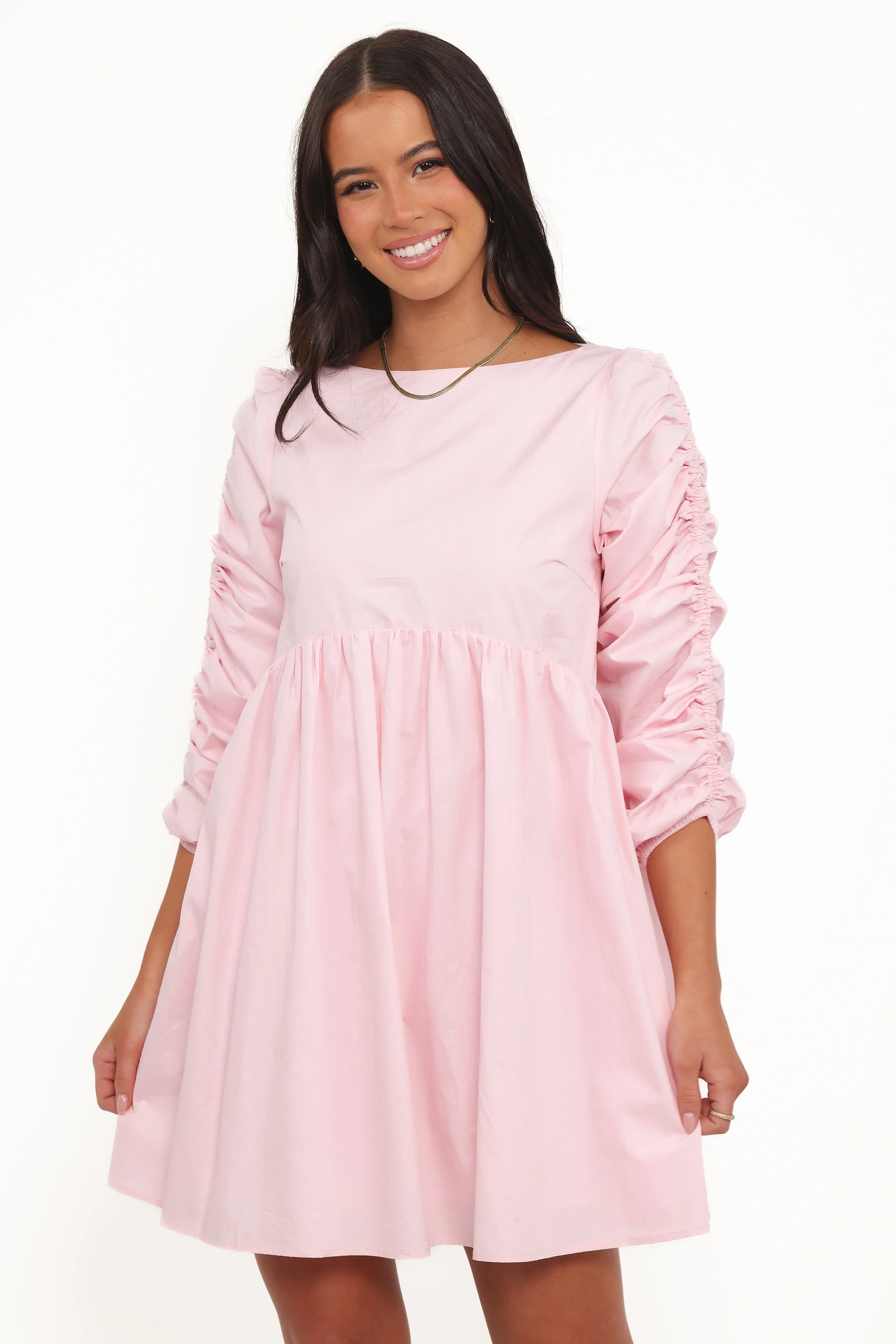 Micaela Long Sleeve Mini Dress - Pink
