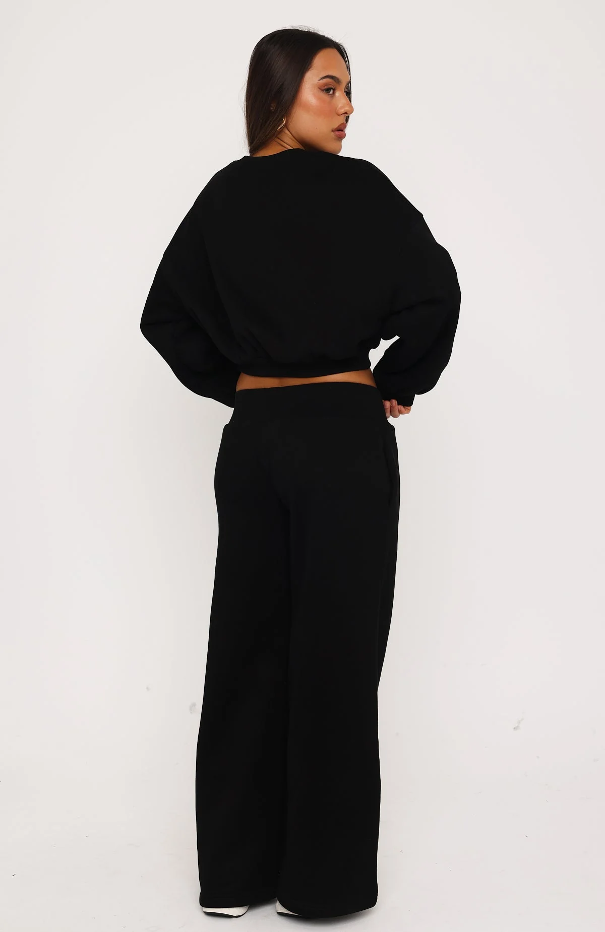 Give You A Break Wide Leg Sweatpants Black