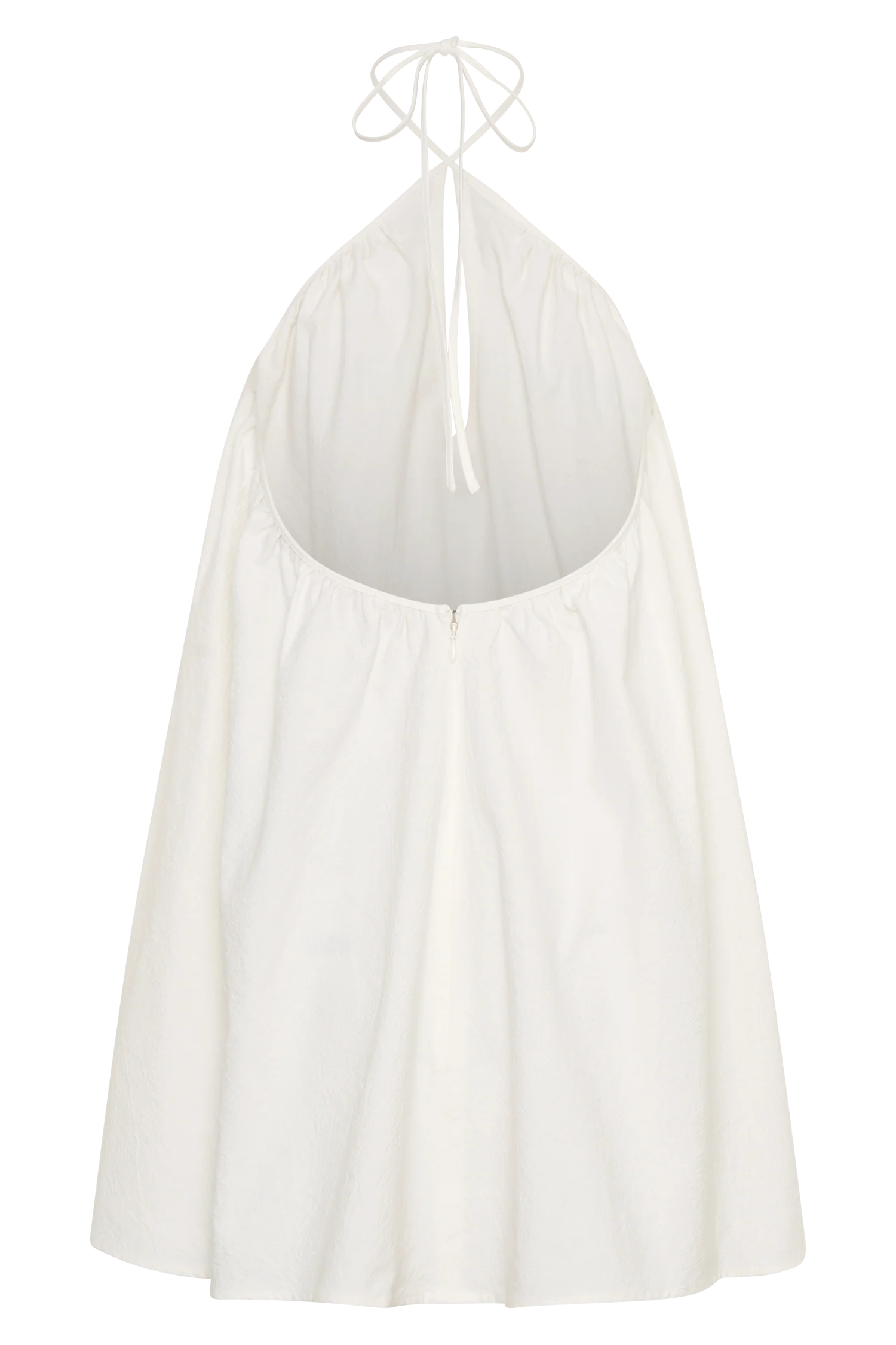 Sonja Keyhole Halter Cotton Mini Dress - White
