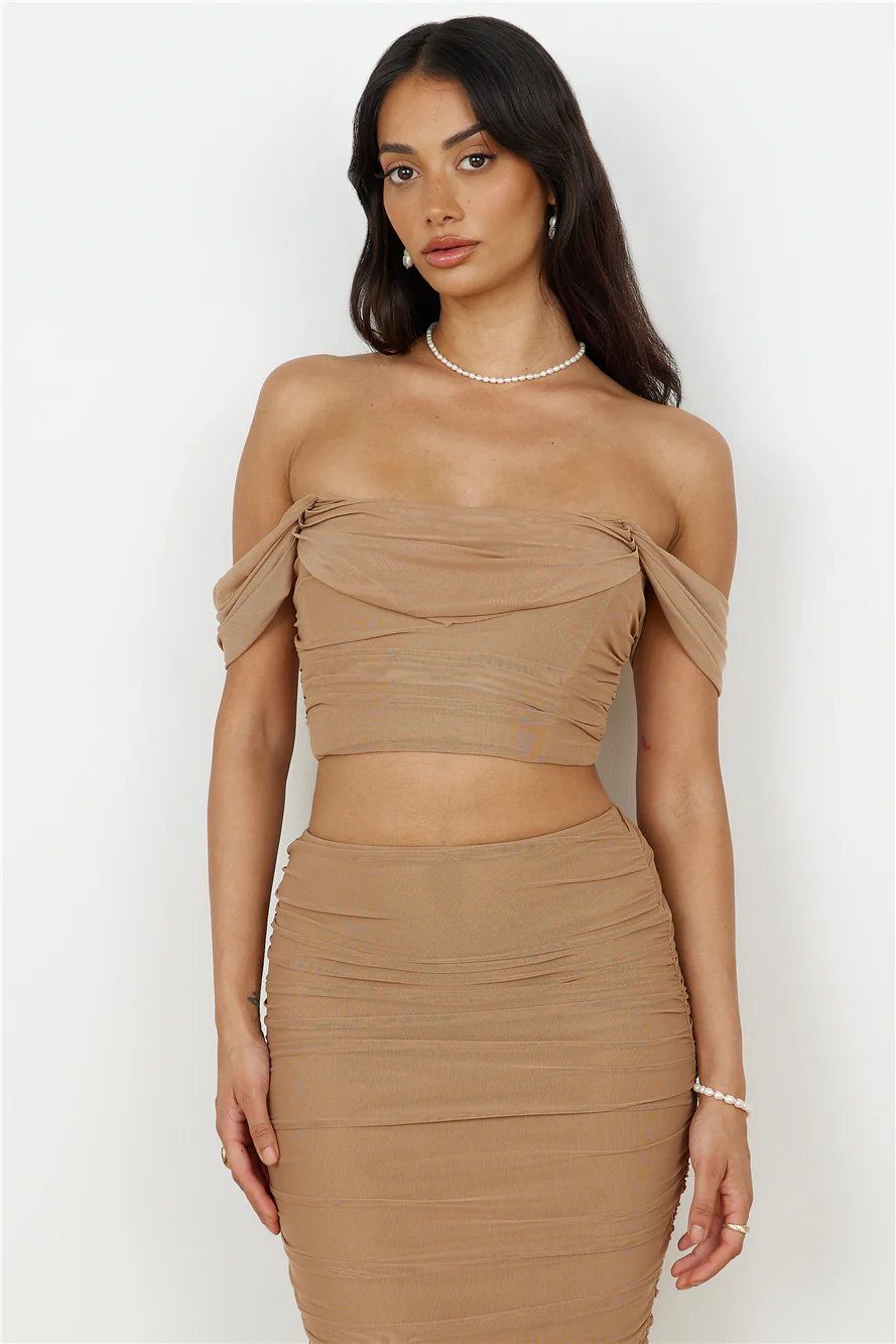 Dance Darling Crop Top Beige