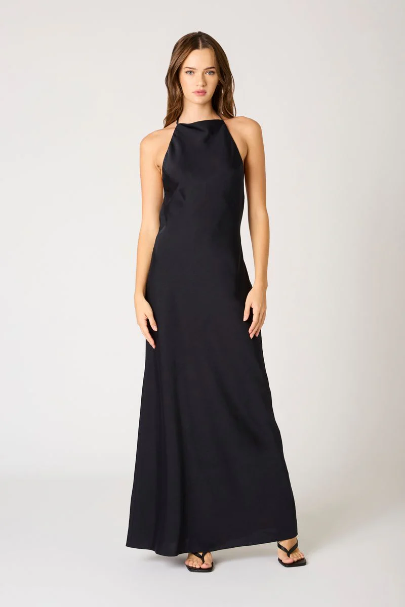 High-Neck Cowl Back Gown